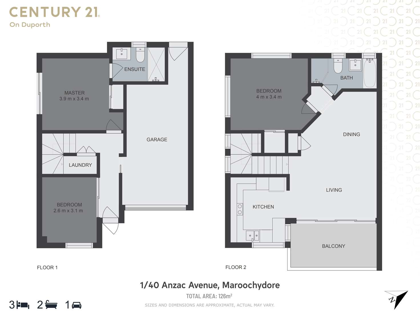 Floorplan of Homely townhouse listing, 1/40 Anzac Avenue, Maroochydore QLD 4558