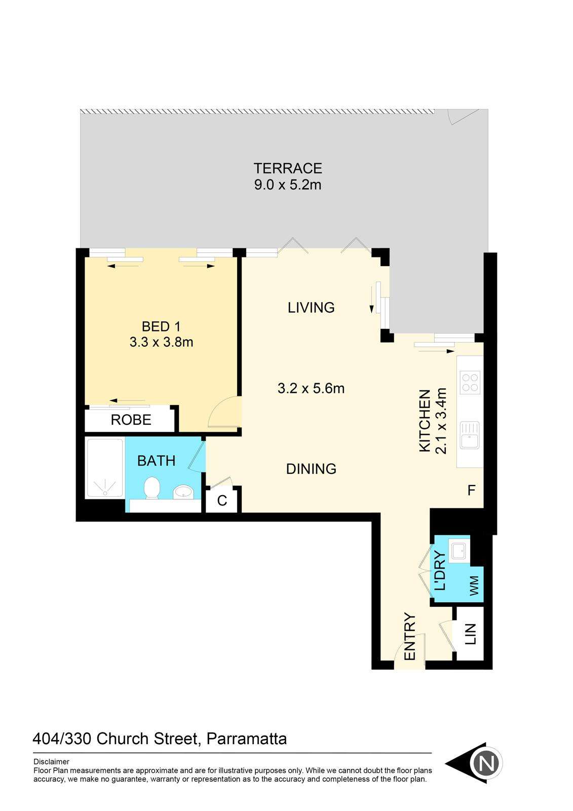 Floorplan of Homely apartment listing, 404/330 Church Street, Parramatta NSW 2150