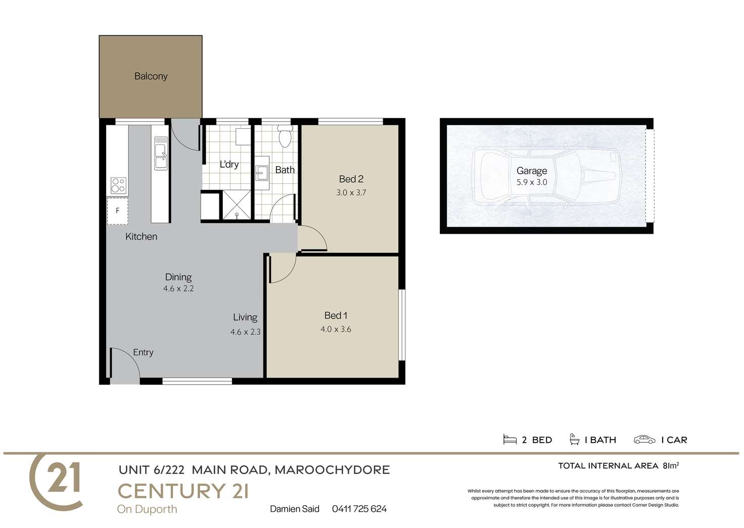 Floorplan of Homely unit listing, 6/222 Main Road, Maroochydore QLD 4558