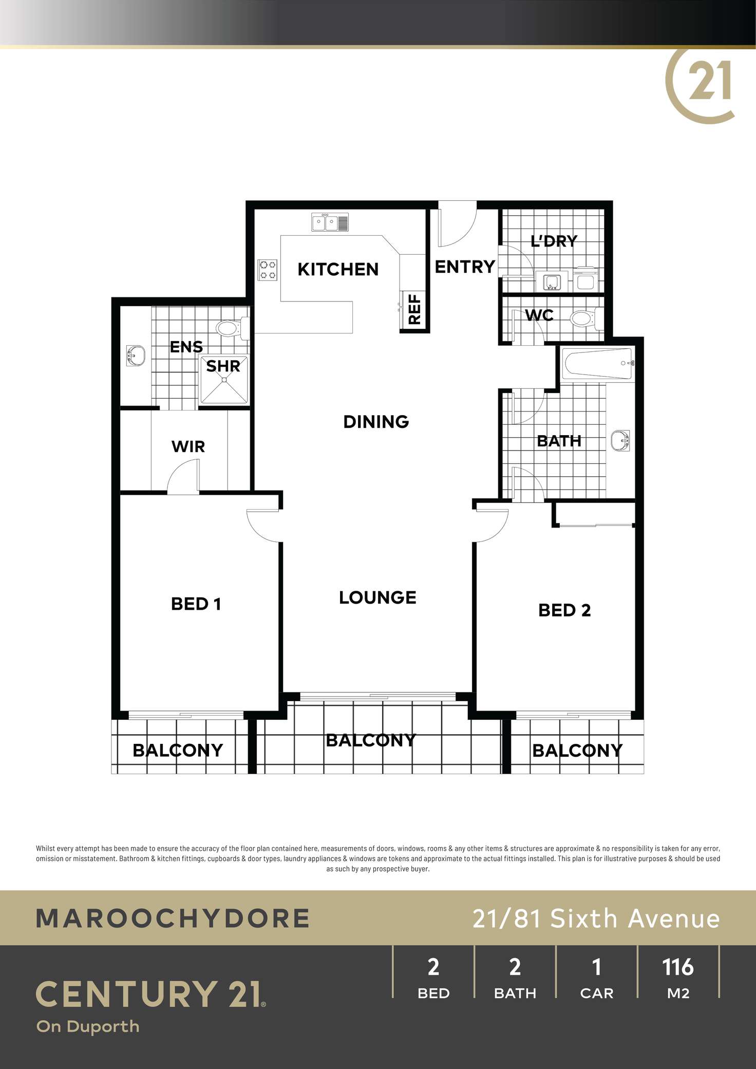 Floorplan of Homely unit listing, 21/81 Sixth Avenue, Cotton Tree QLD 4558