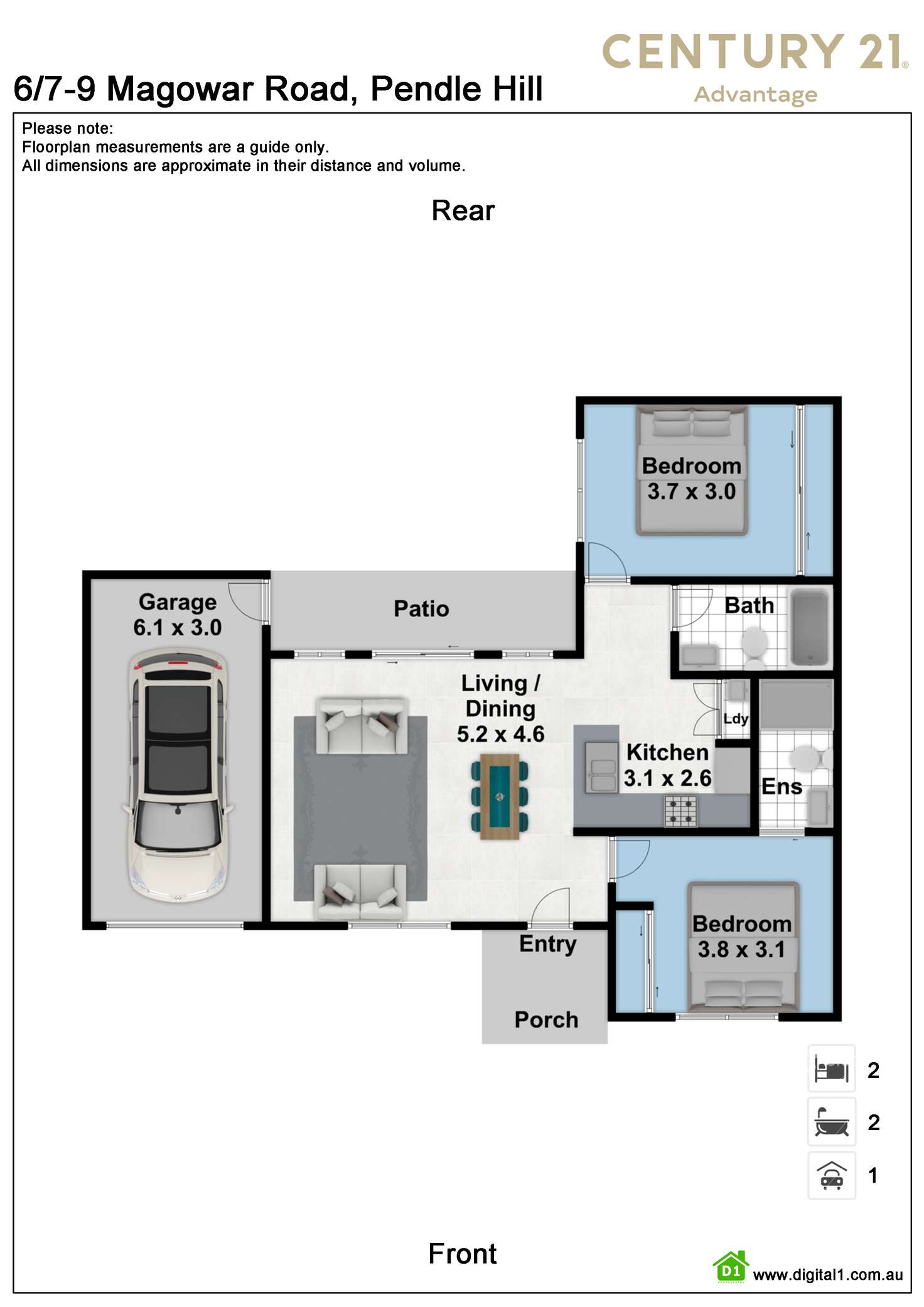 Floorplan of Homely villa listing, 6/7-9 Magowar Road, Pendle Hill NSW 2145