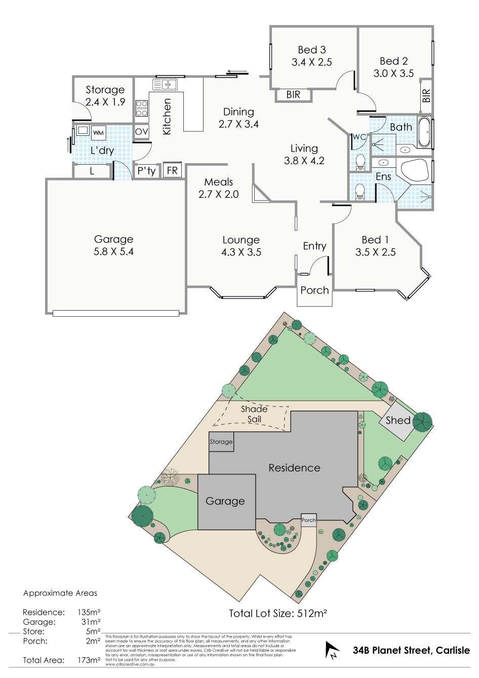Floorplan of Homely house listing, 34B Planet Street, Carlisle WA 6101