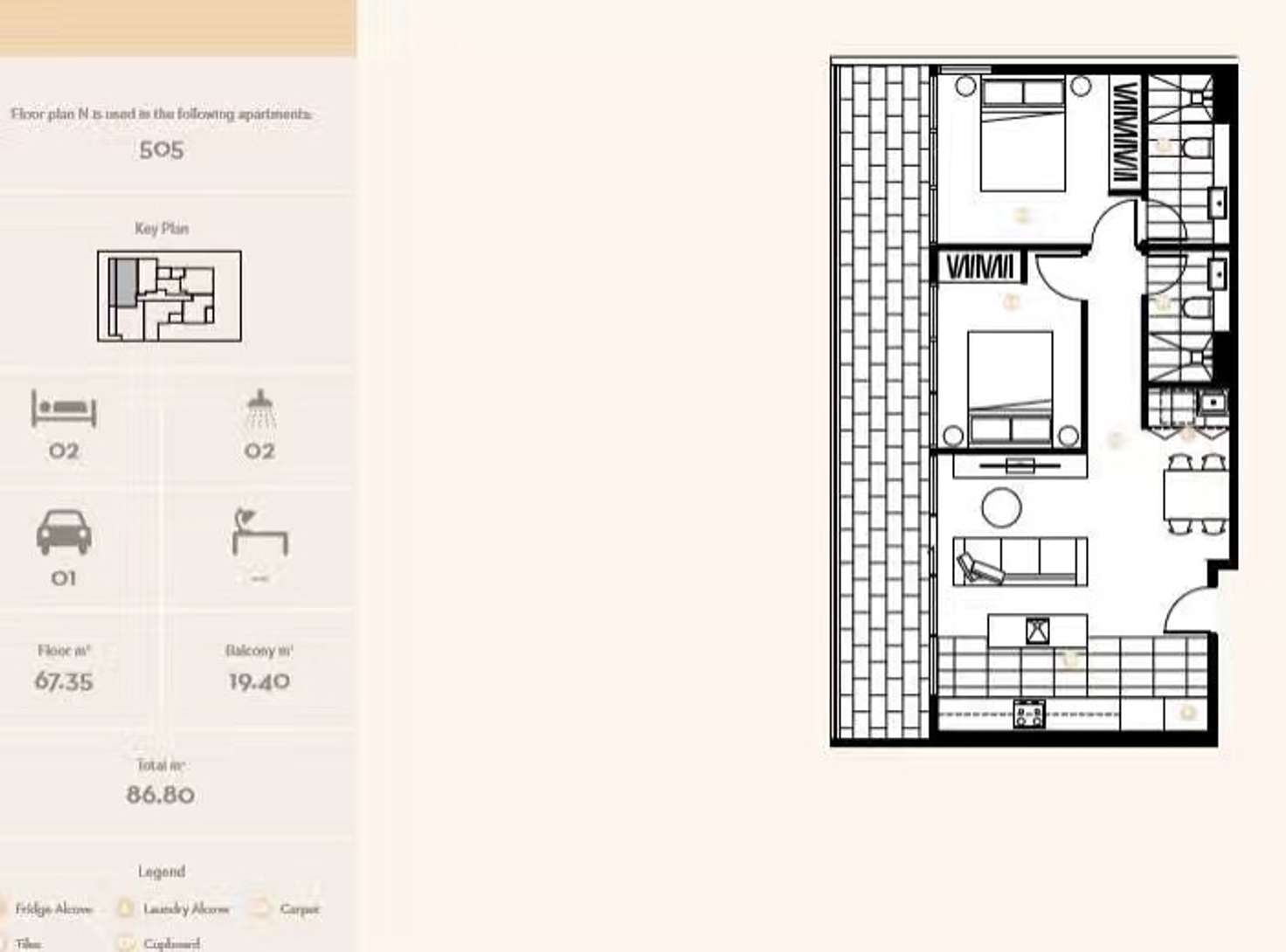 Floorplan of Homely apartment listing, 505/17 Poplar St, Box Hill VIC 3128