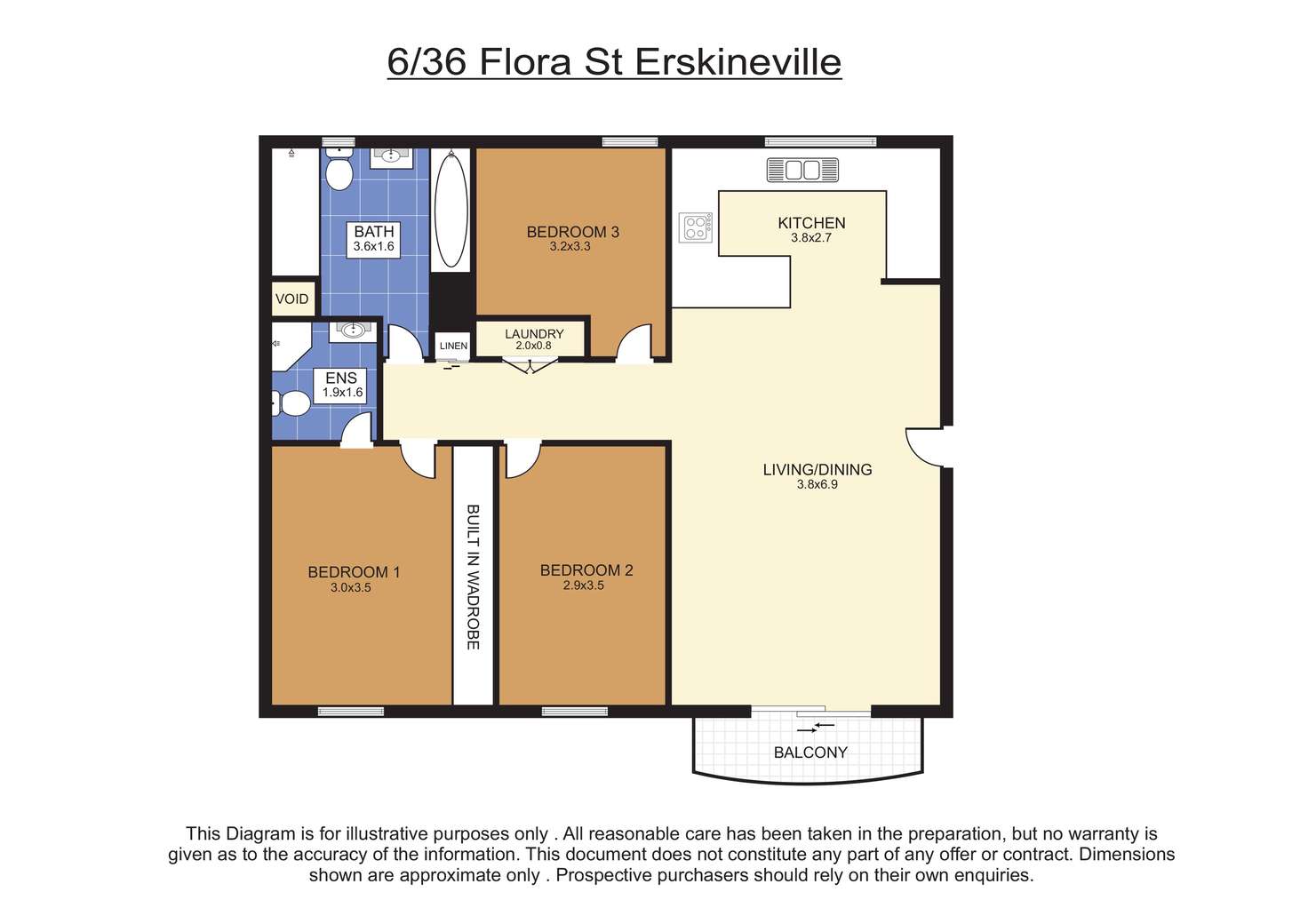 Floorplan of Homely apartment listing, 6/36 Flora Street, Erskineville NSW 2043