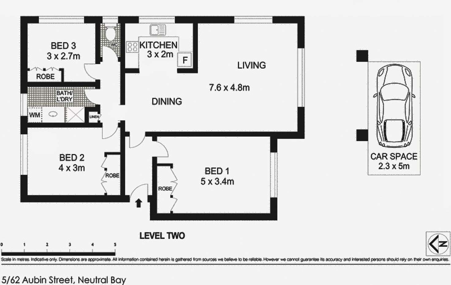 Floorplan of Homely apartment listing, 5/62 Aubin Street, Neutral Bay NSW 2089