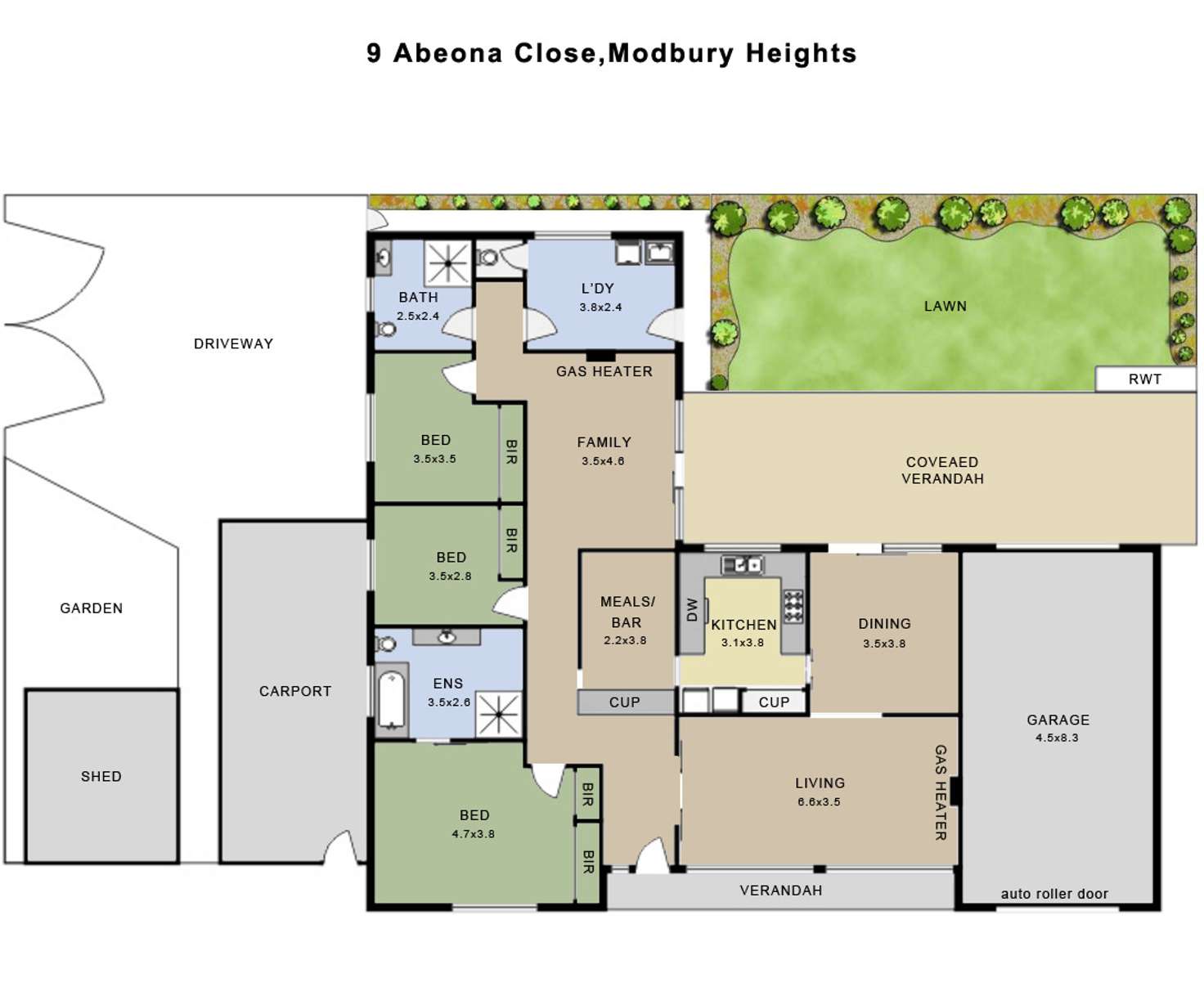 Floorplan of Homely house listing, 9 Abeona Close, Modbury Heights SA 5092