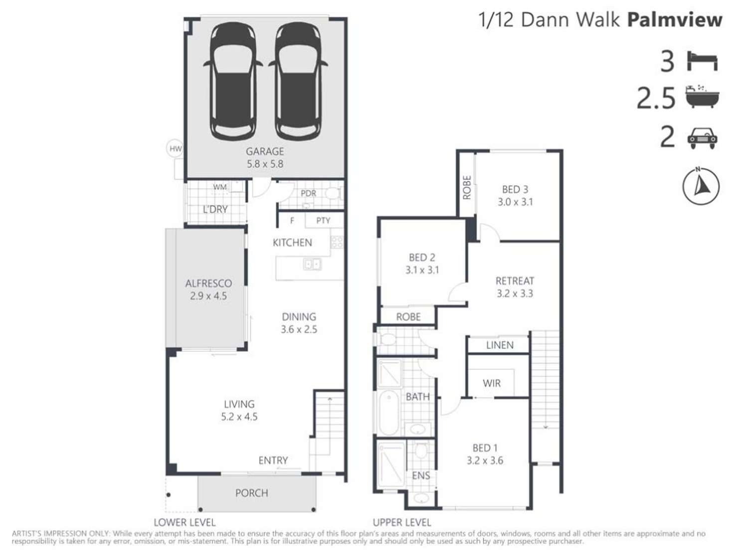 Floorplan of Homely house listing, 1/12 Dann Walk, Palmview QLD 4553