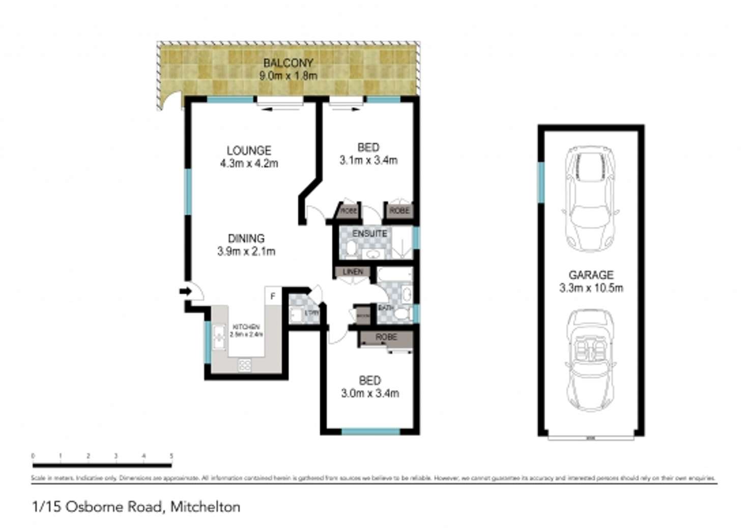 Floorplan of Homely apartment listing, 1/15 Osborne Road, Mitchelton QLD 4053