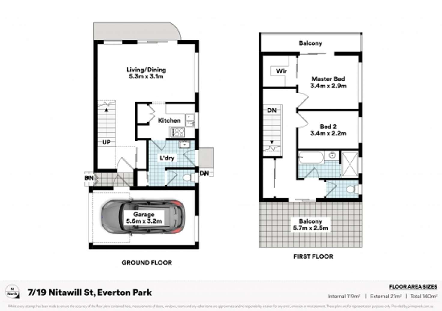 Floorplan of Homely townhouse listing, 7/19 Nitawill Street, Everton Park QLD 4053