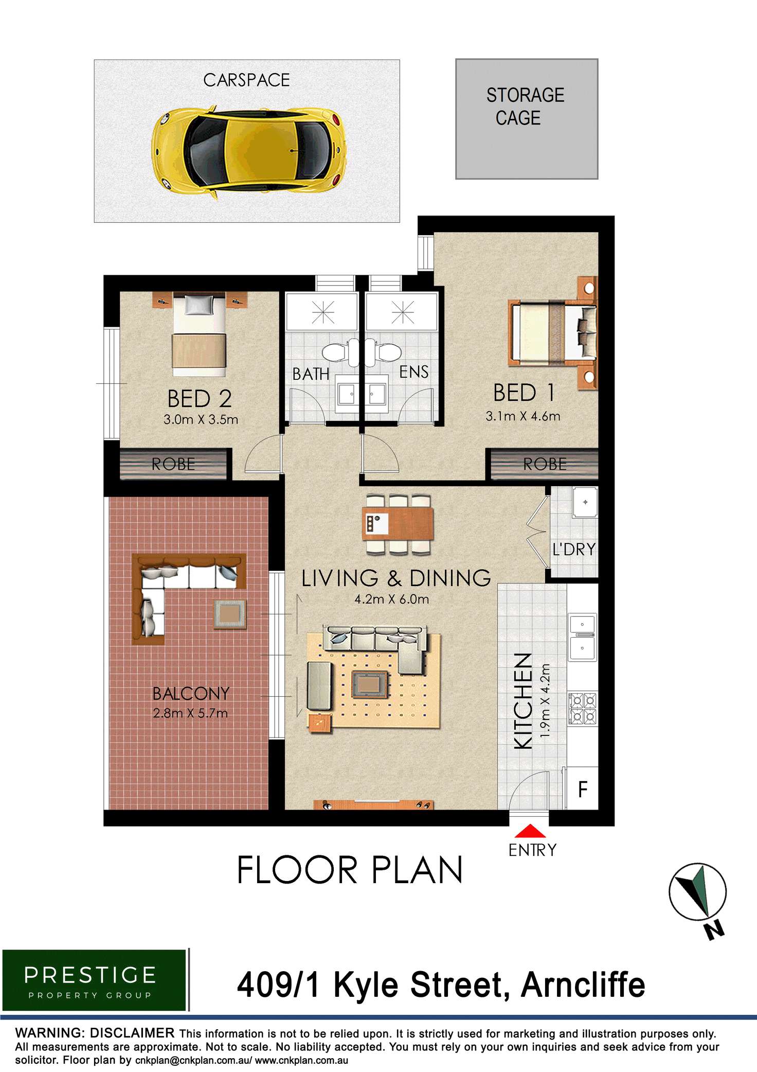 Floorplan of Homely apartment listing, 409/1 Kyle Street, Arncliffe NSW 2205