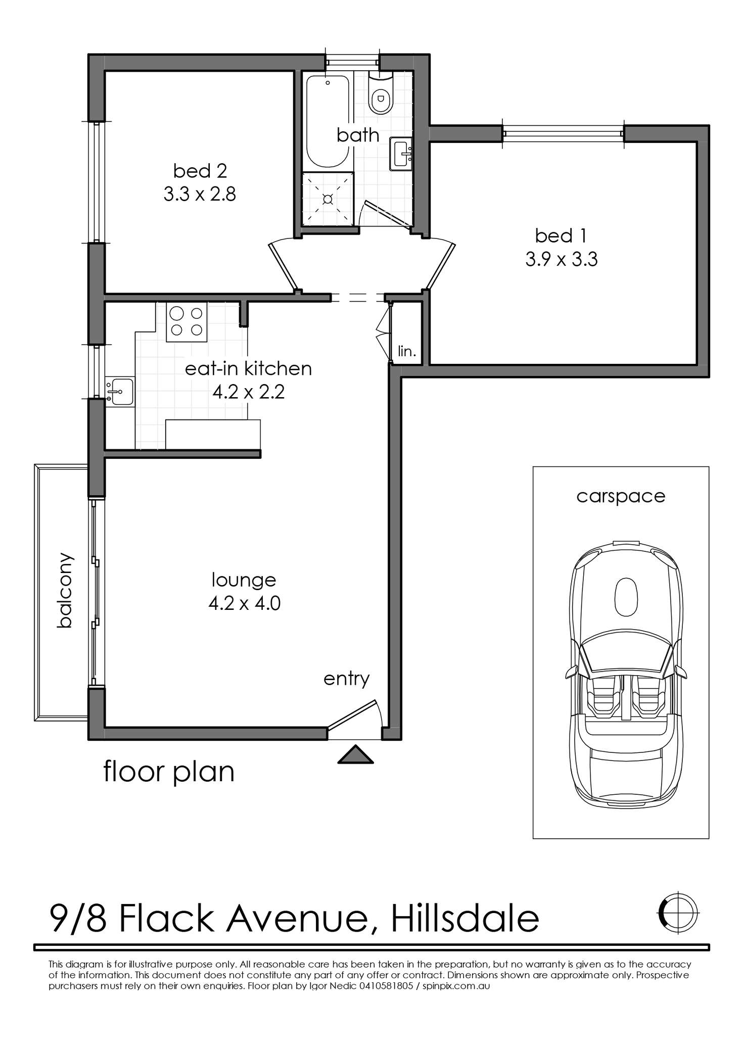 Floorplan of Homely apartment listing, 9/8 Flack Avenue, Hillsdale NSW 2036