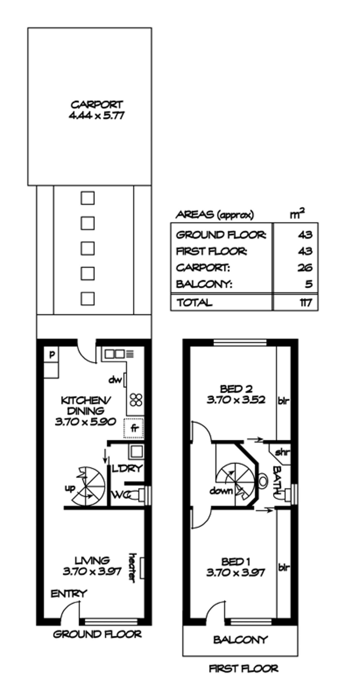 Floorplan of Homely house listing, 2/23 First Street, Brompton SA 5007