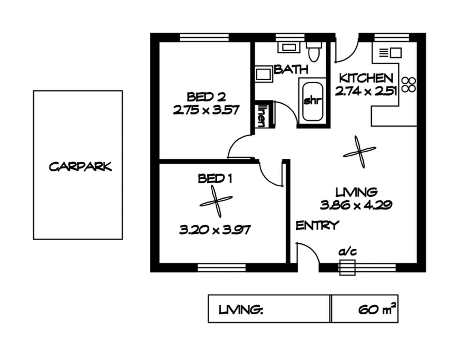 Floorplan of Homely unit listing, 8/443 Churchill  Road, Kilburn SA 5084