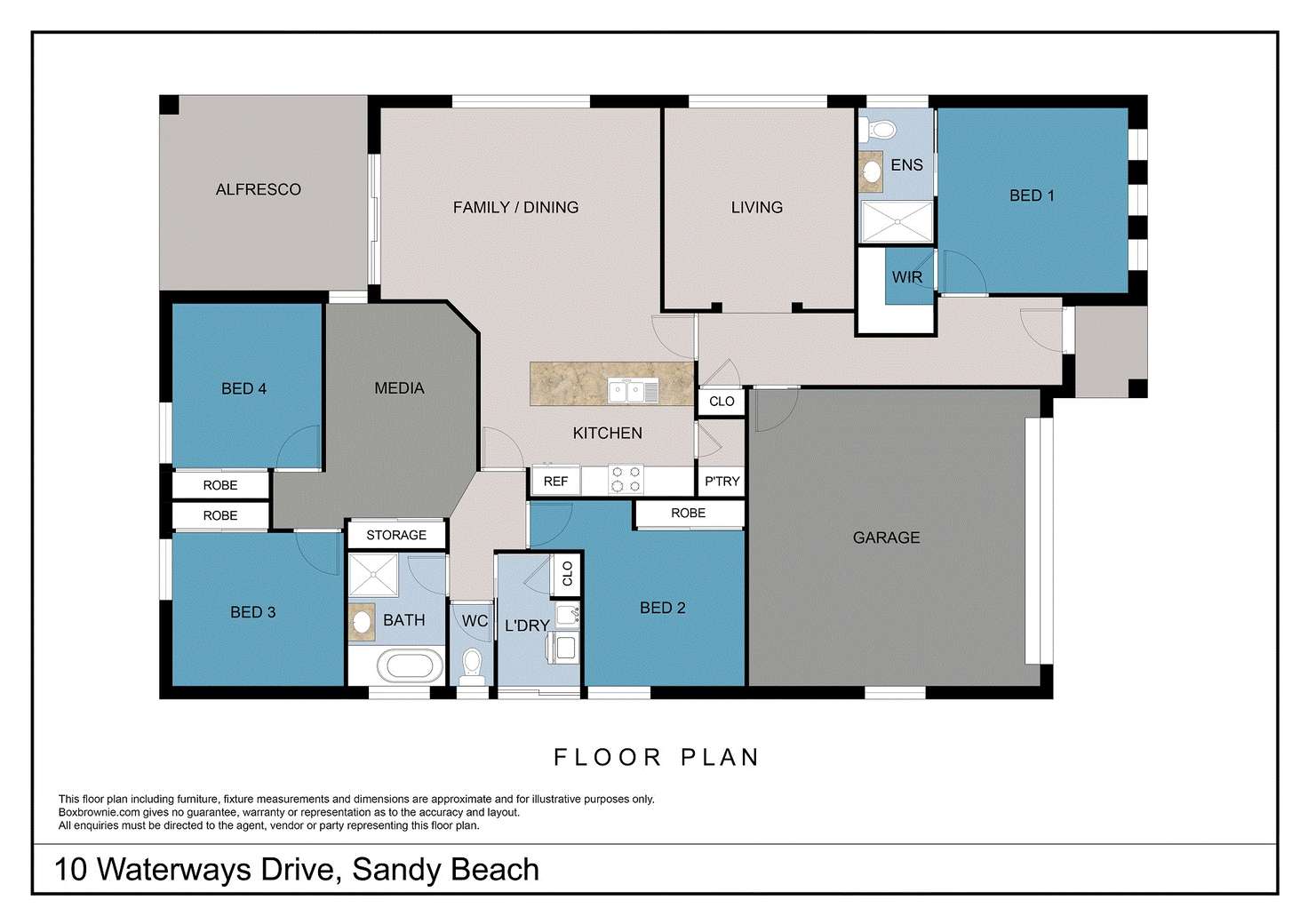Floorplan of Homely house listing, 10 Waterways Drive, Sandy Beach NSW 2456