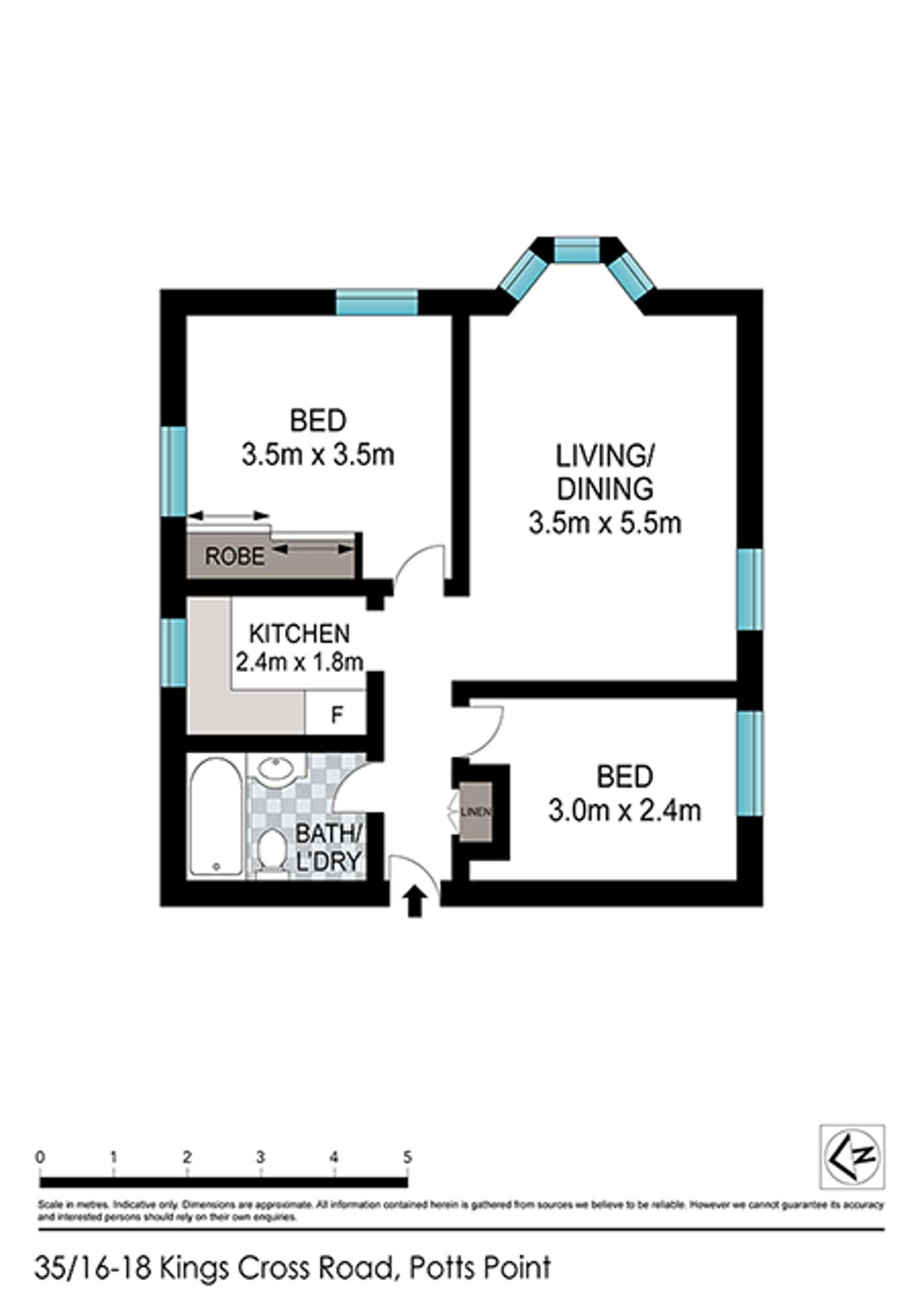 Floorplan of Homely apartment listing, 35/16-18 Kings Cross  Road, Potts Point NSW 2011