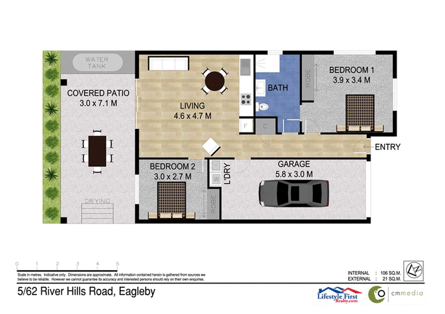 Floorplan of Homely unit listing, 5/62 River Hills Road, Eagleby QLD 4207