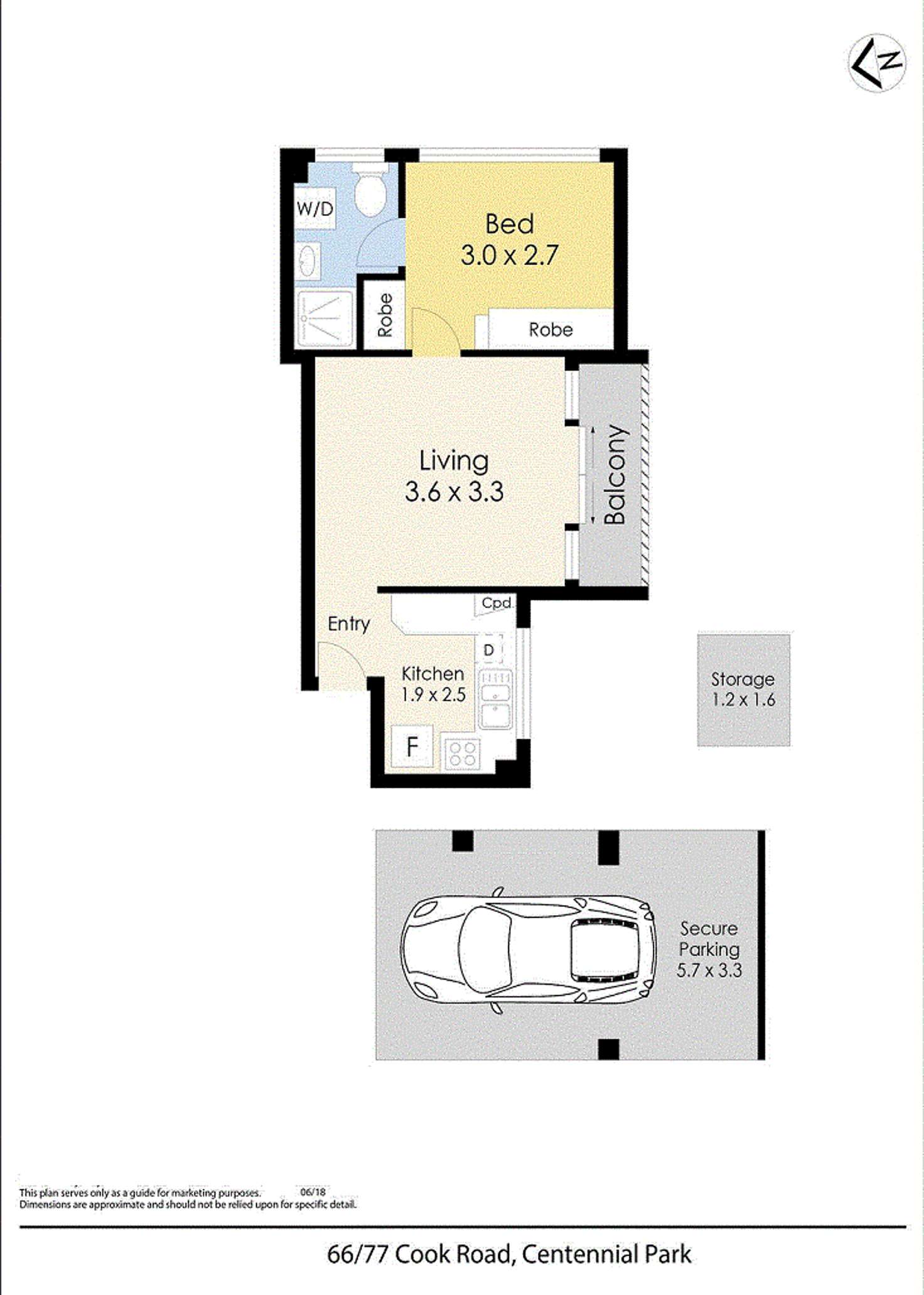 Floorplan of Homely apartment listing, 66/77 Cook Road, Centennial Park NSW 2021