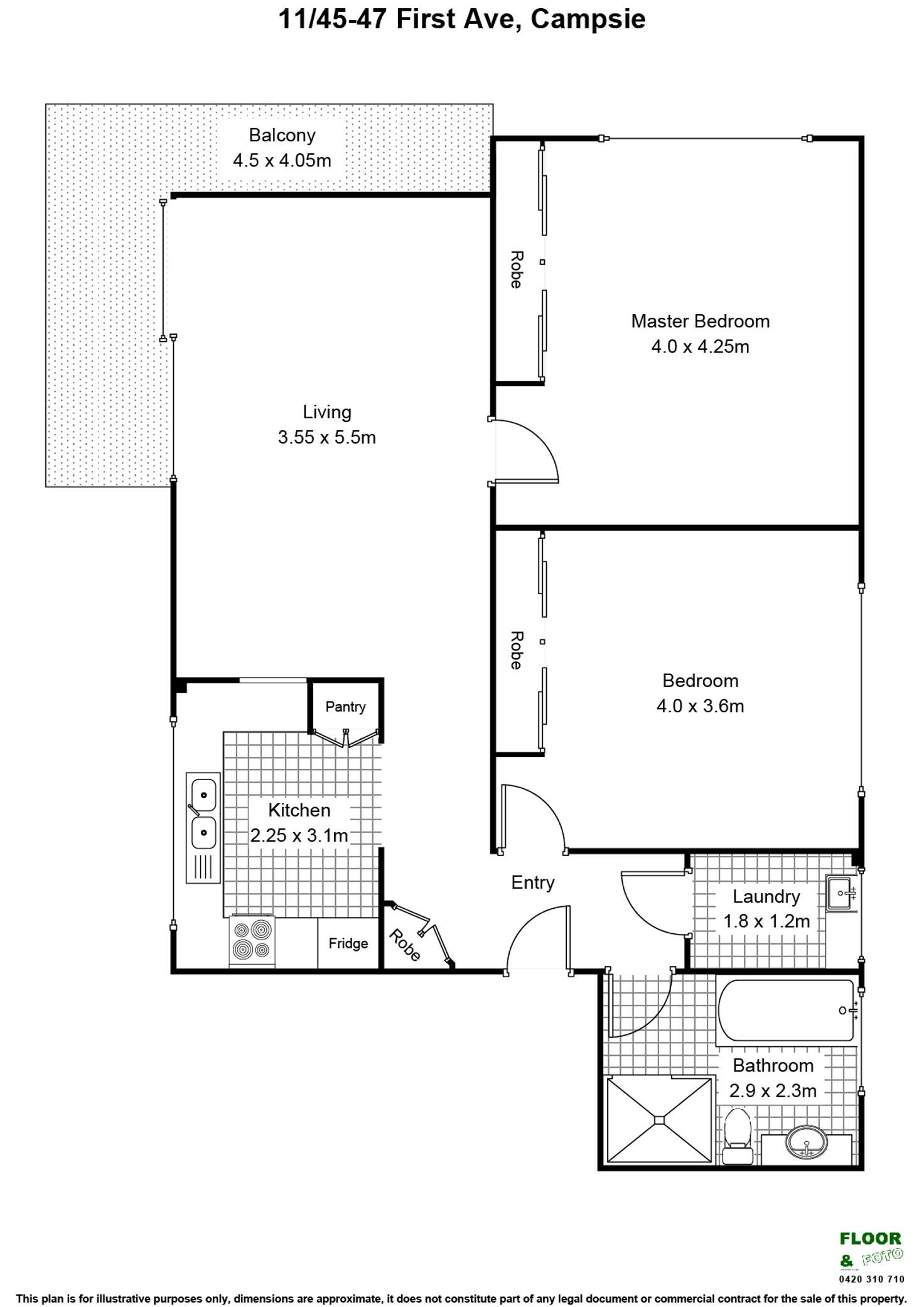 Floorplan of Homely apartment listing, 11/45-51 First Avenue, Campsie NSW 2194