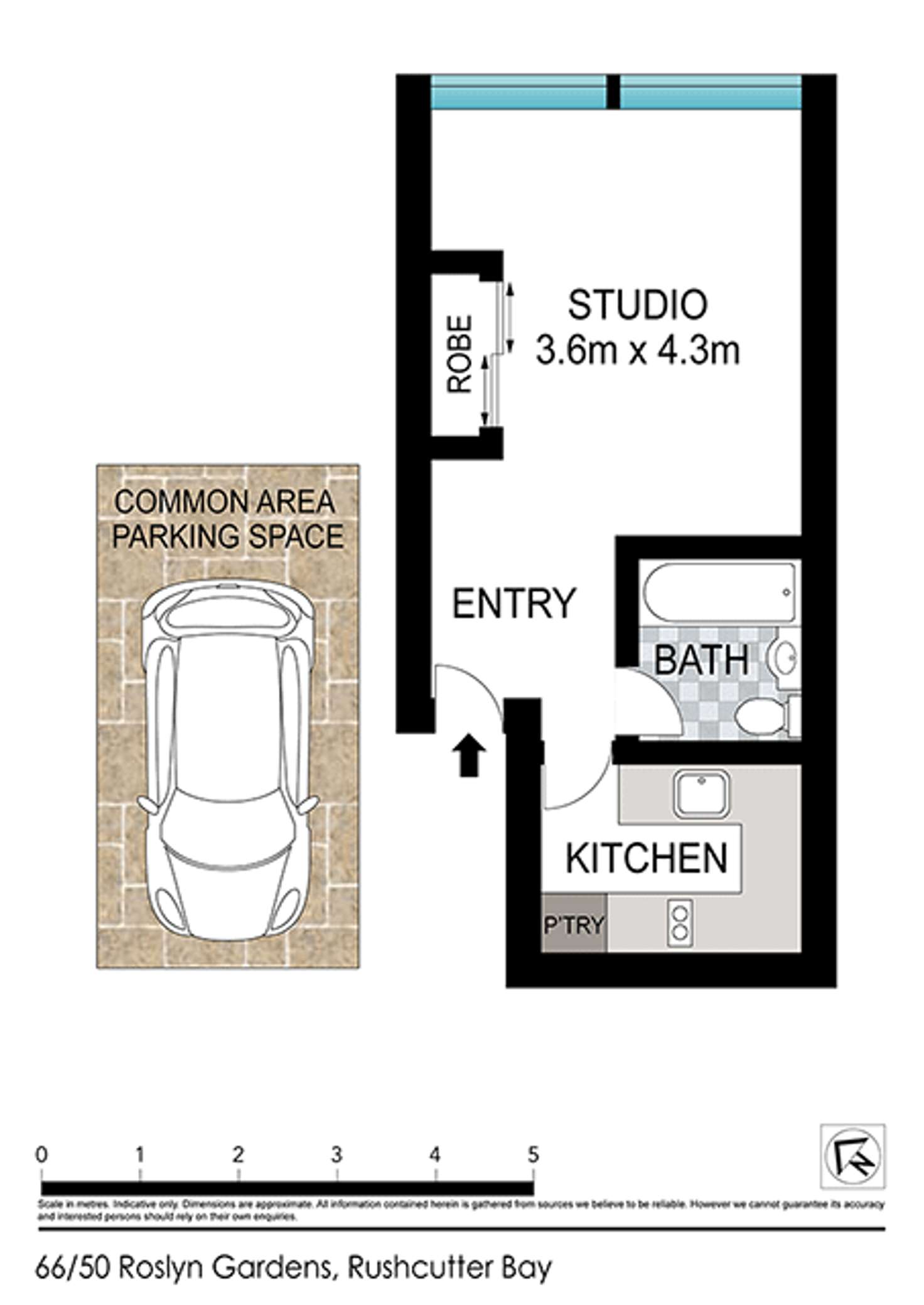 Floorplan of Homely studio listing, 66/50 Roslyn Gardens, Elizabeth Bay NSW 2011