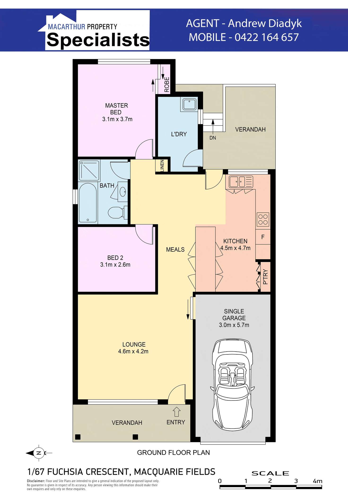 Floorplan of Homely villa listing, 1/67 Fuchsia Crescent, Macquarie Fields NSW 2564