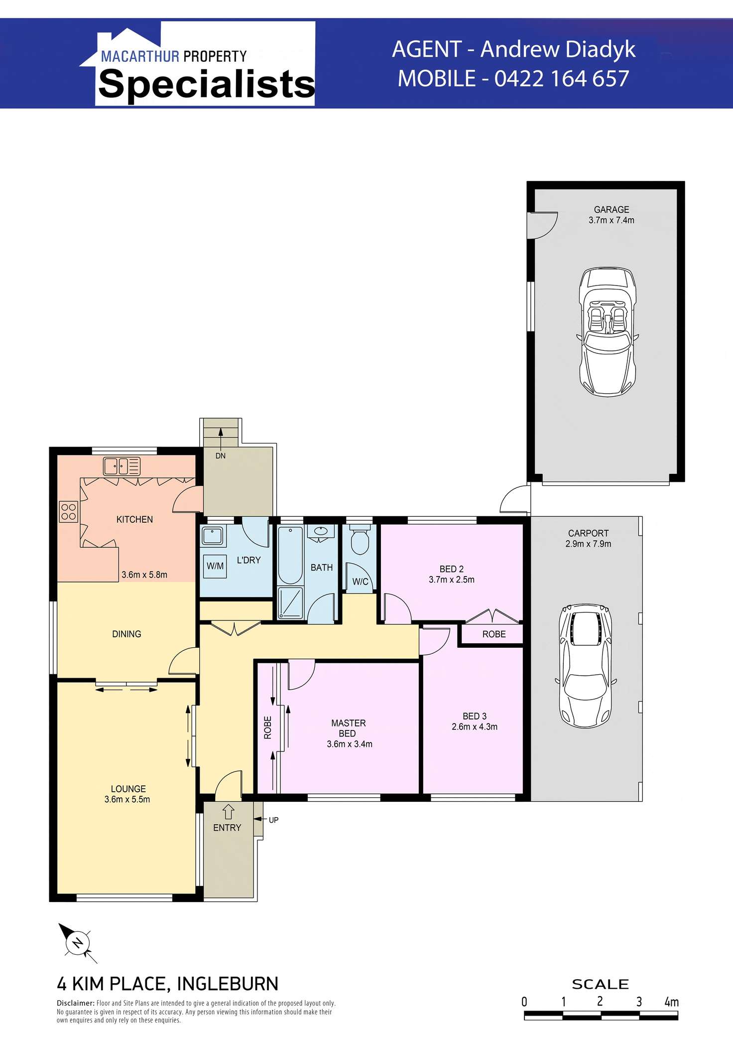 Floorplan of Homely house listing, 4 Kim Place, Ingleburn NSW 2565