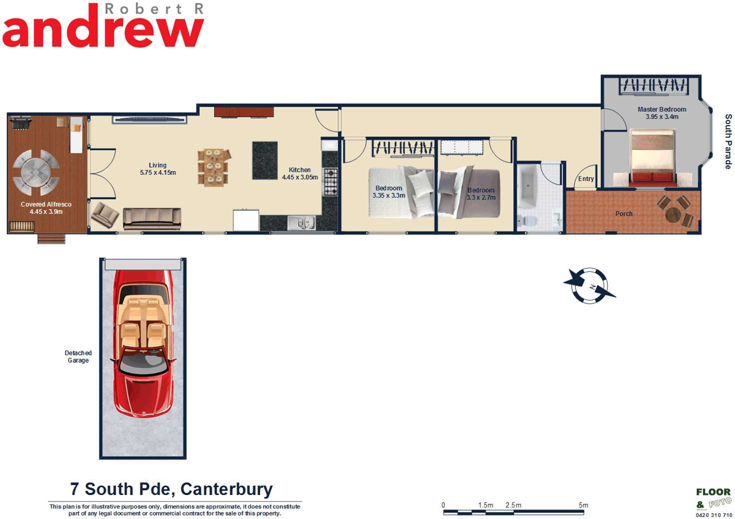 Floorplan of Homely semiDetached listing, 7 South Parade, Canterbury NSW 2193