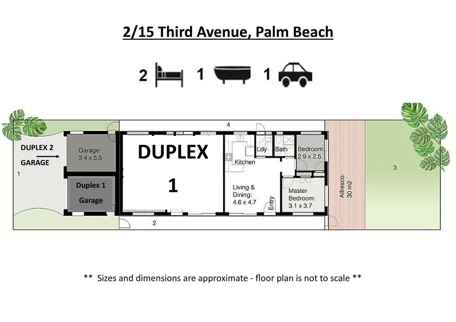 Floorplan of Homely semiDetached listing, 2/15 Third Avenue, Palm Beach QLD 4221