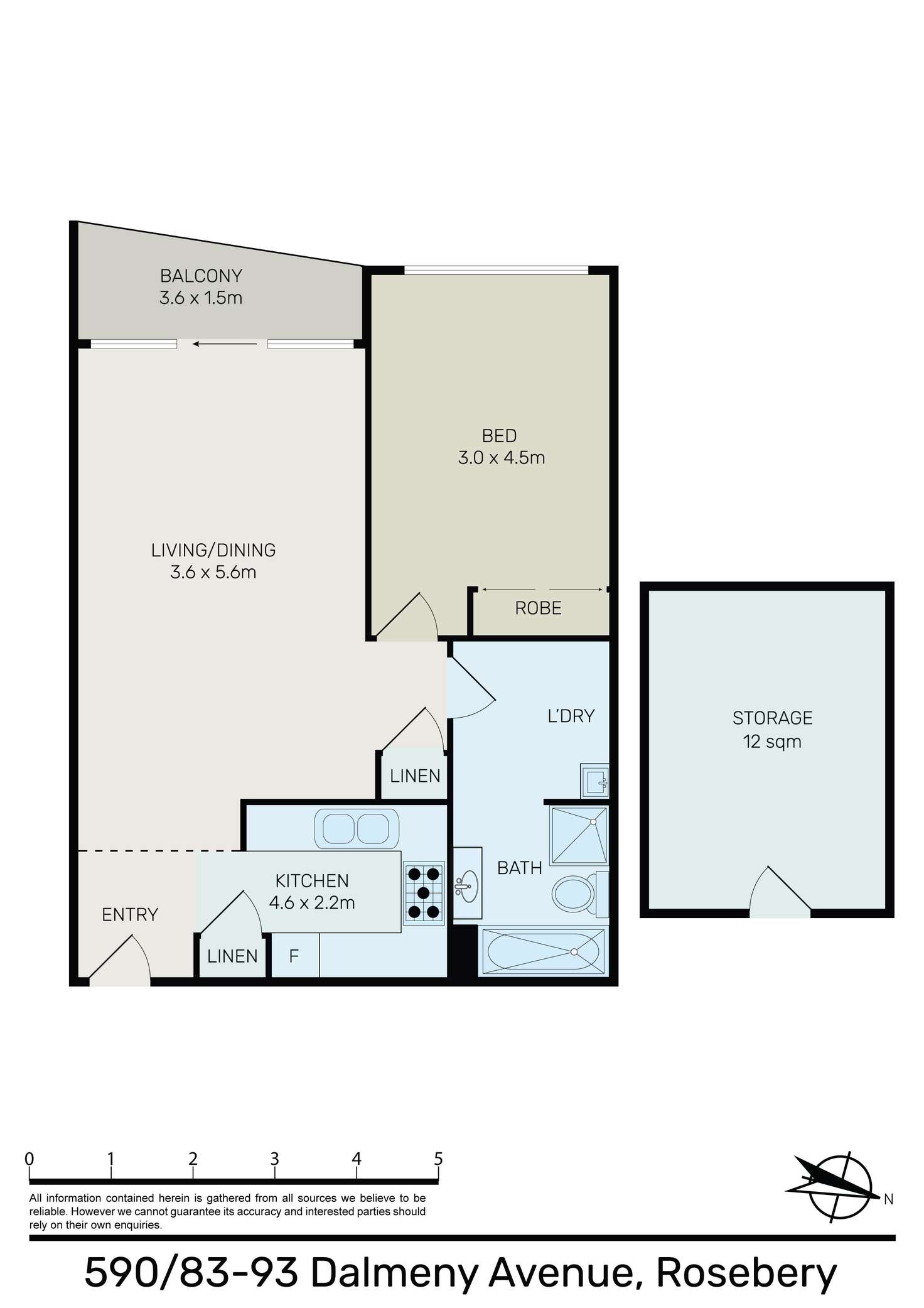 Floorplan of Homely apartment listing, 590/83-93 Dalmeny Avenue, Rosebery NSW 2018