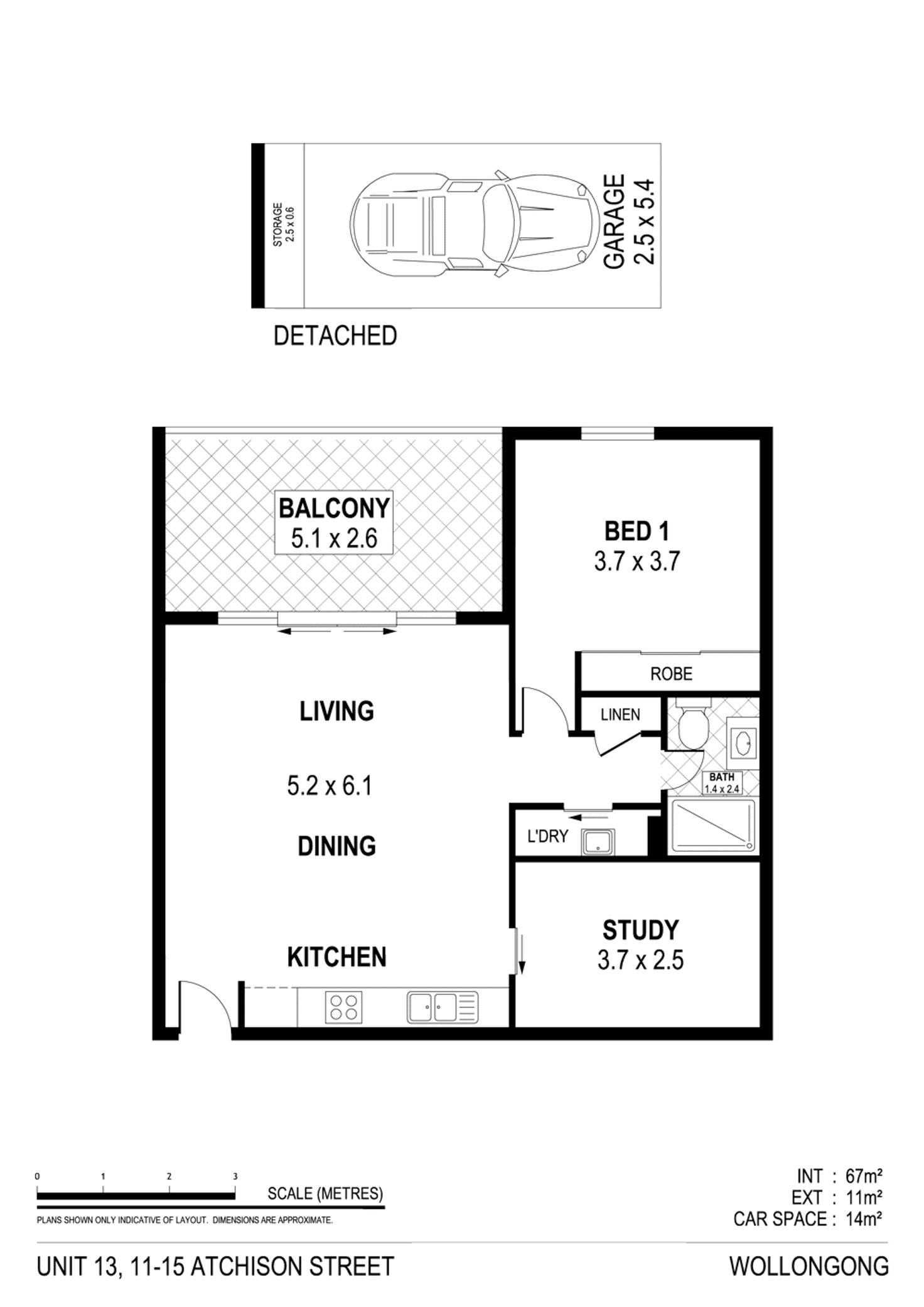 Floorplan of Homely unit listing, 13/11-15 Atchison Street, Wollongong NSW 2500
