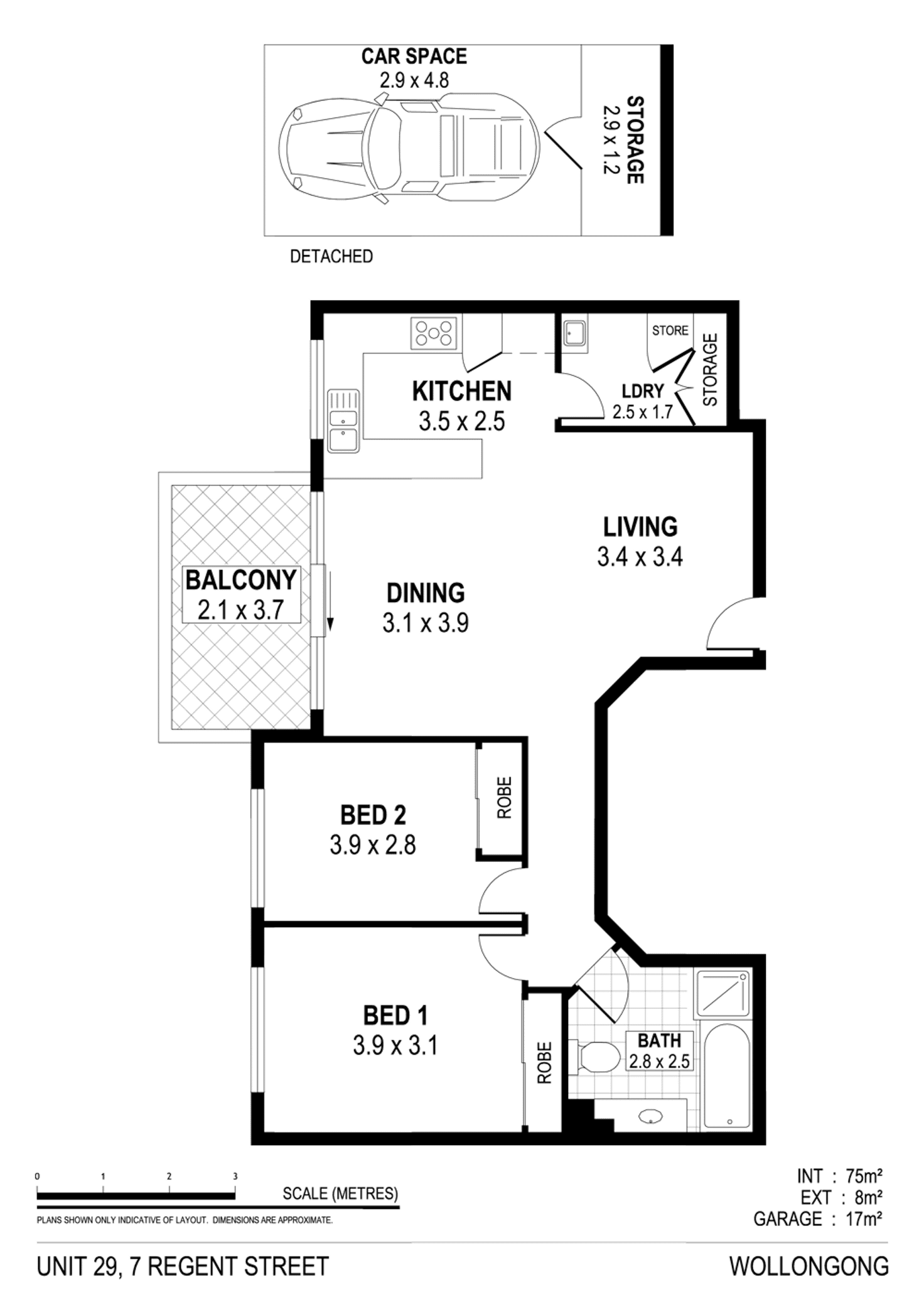 Floorplan of Homely unit listing, 29/7 Regent Street, Wollongong NSW 2500