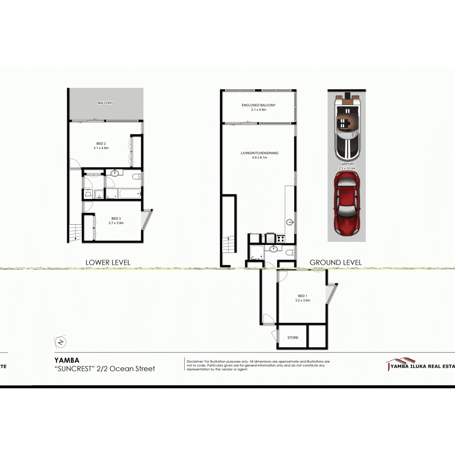 Floorplan of Homely unit listing, 2/2 Ocean Street, Yamba NSW 2464