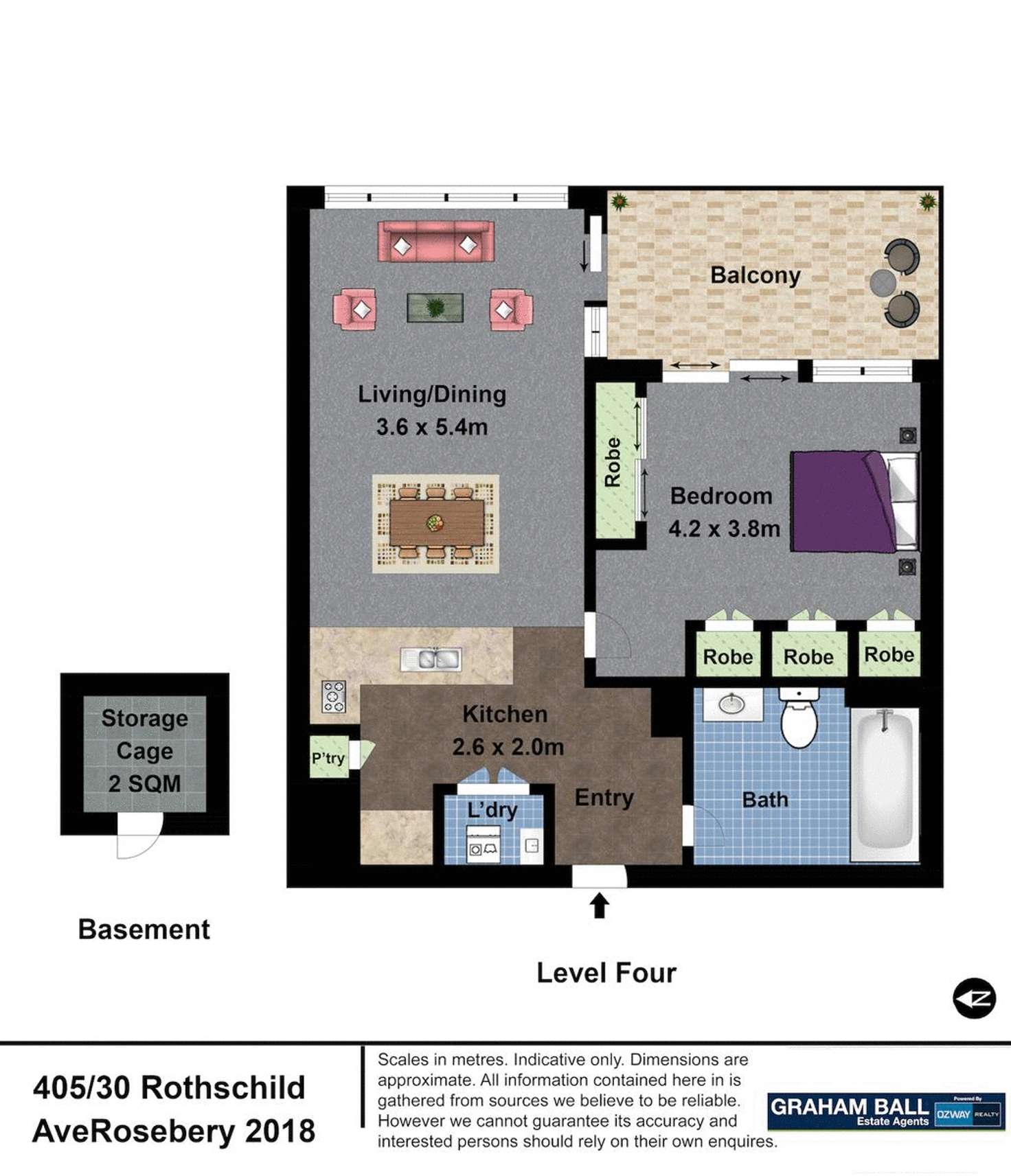 Floorplan of Homely apartment listing, 405/30 Rothschild Avenue, Rosebery NSW 2018