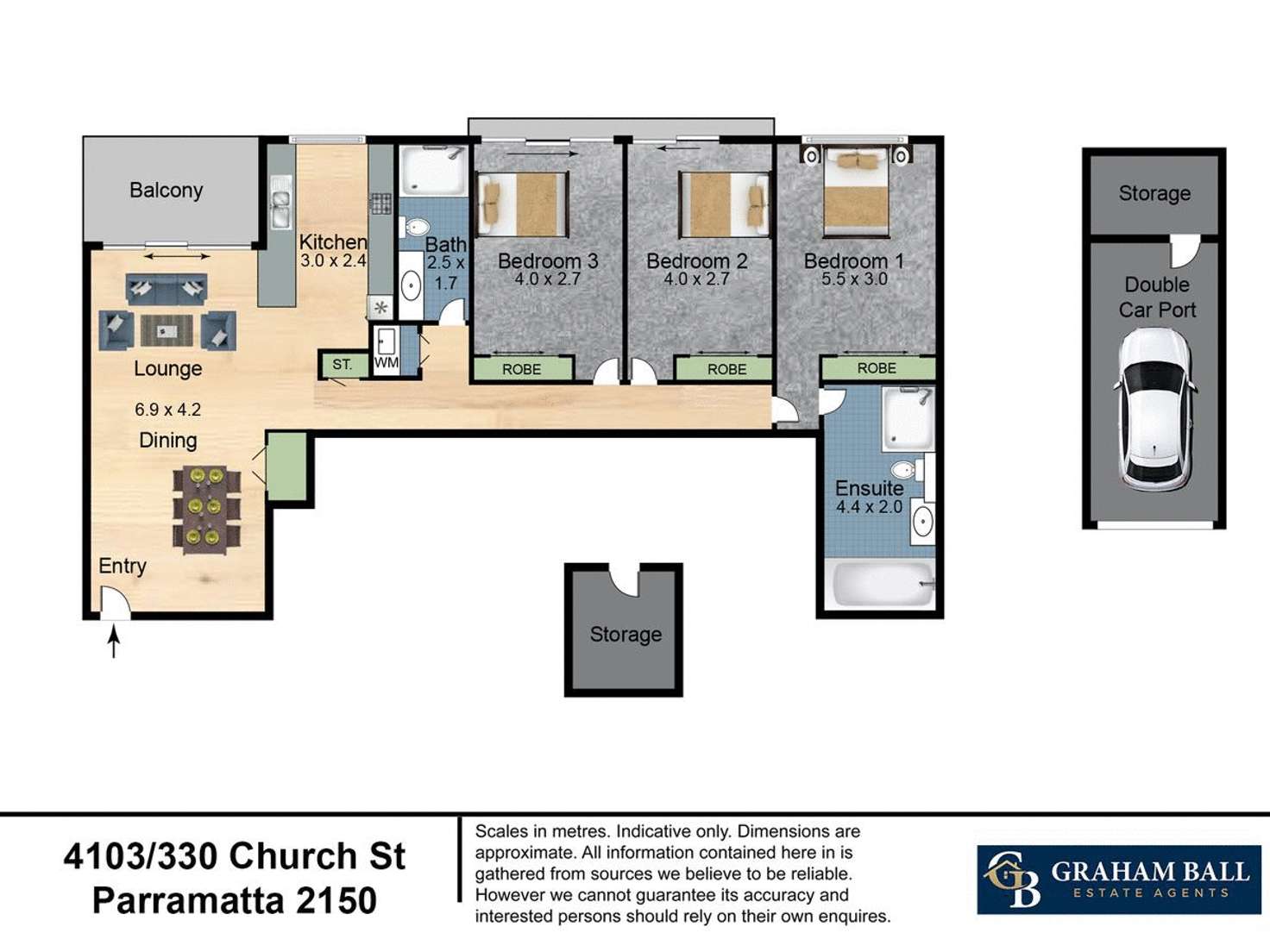 Floorplan of Homely apartment listing, 4103/330 Church Street, Parramatta NSW 2150