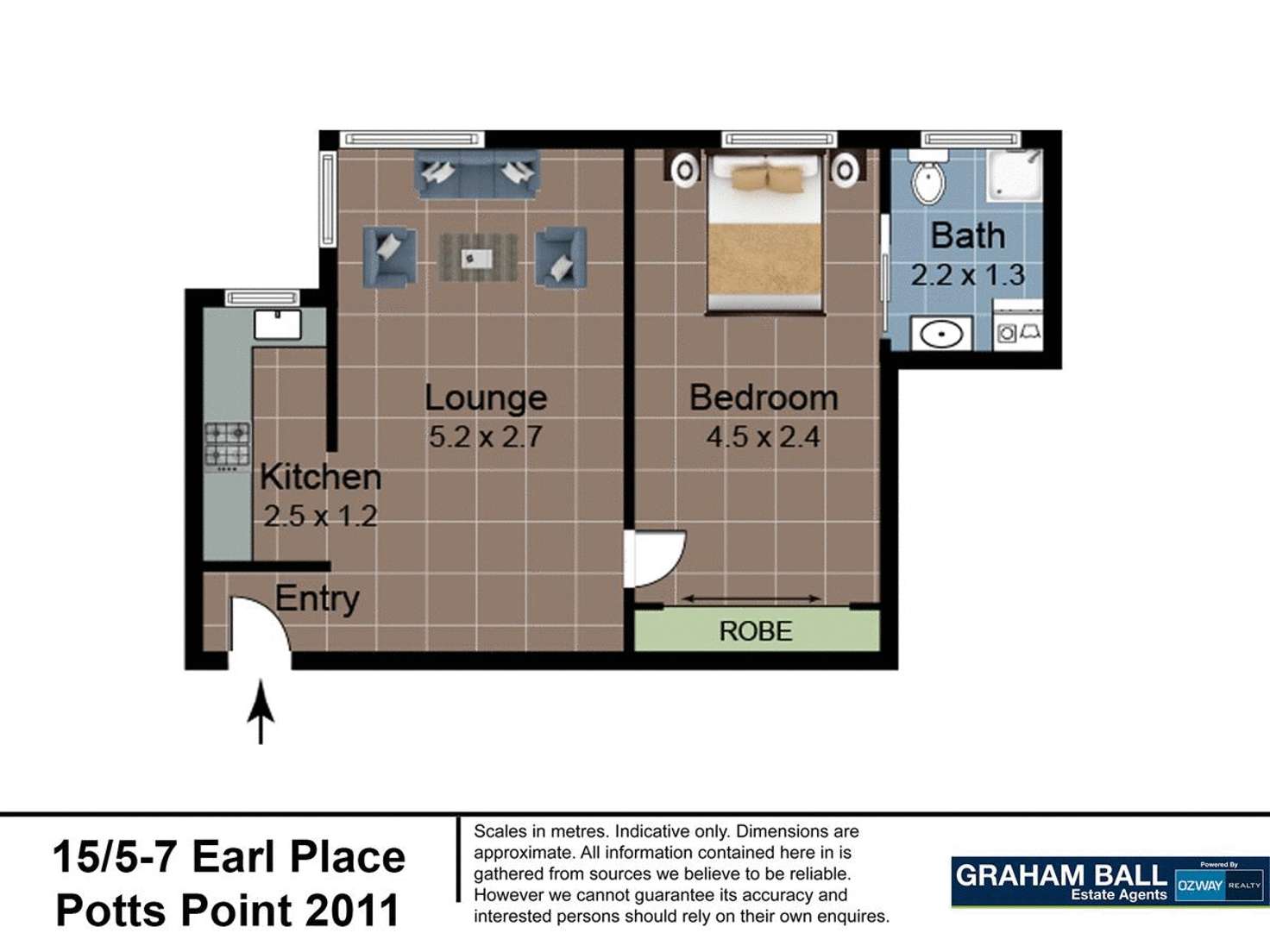 Floorplan of Homely apartment listing, 15/5-7 Earl  Place, Potts Point NSW 2011