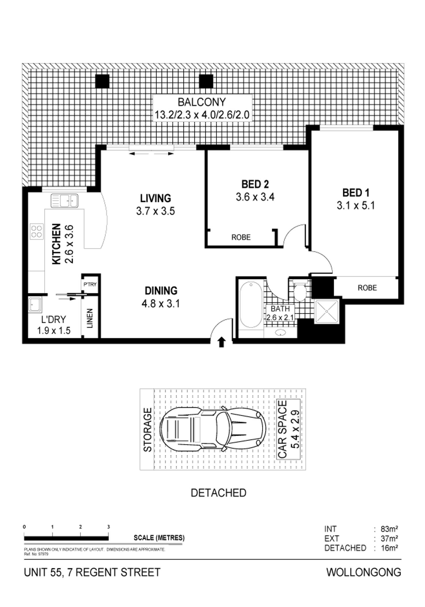 Floorplan of Homely unit listing, 57/7 Regent Street, Wollongong NSW 2500