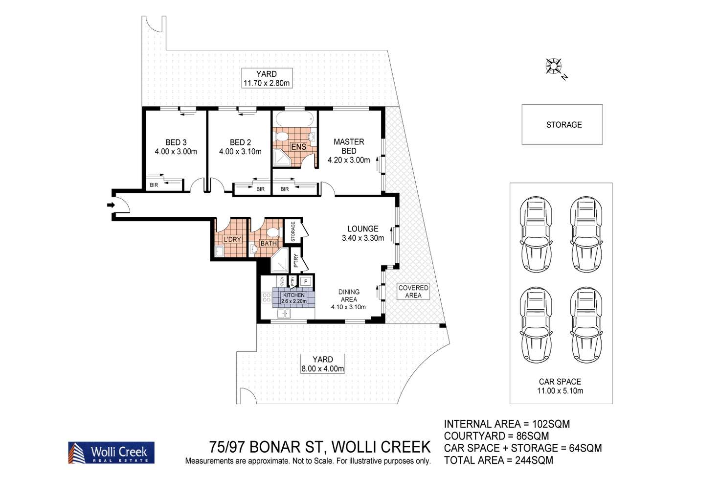 Floorplan of Homely apartment listing, 75/97 Bonar St, Wolli Creek NSW 2205