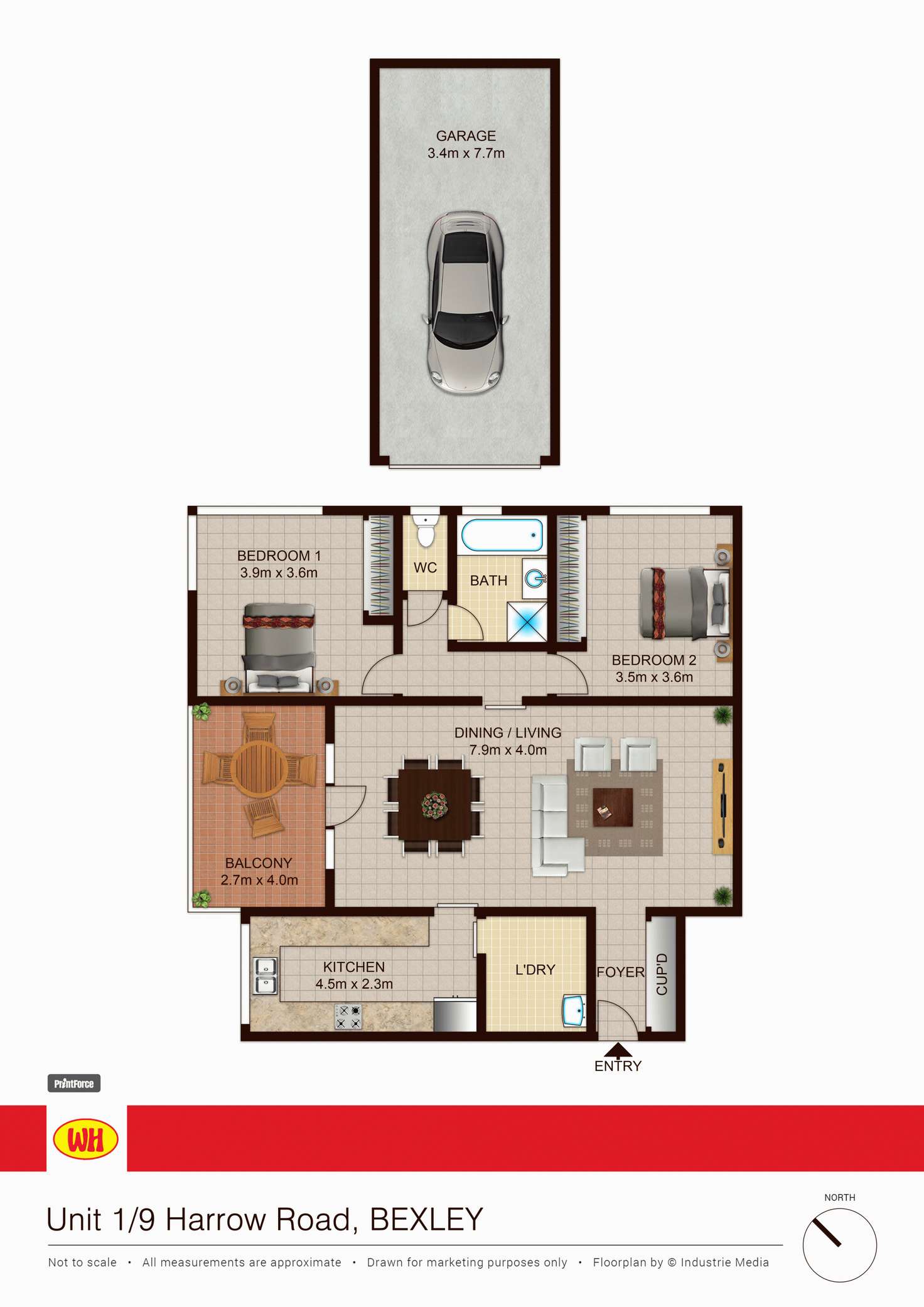 Floorplan of Homely unit listing, 1/9 Harrow Rd, Bexley NSW 2207