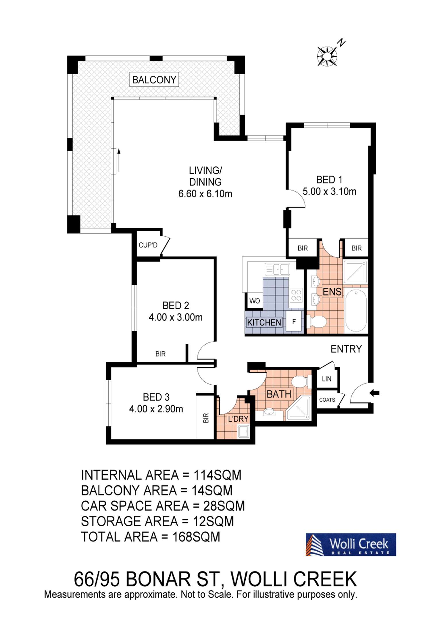 Floorplan of Homely apartment listing, 66/95 Bonar St, Wolli Creek NSW 2205