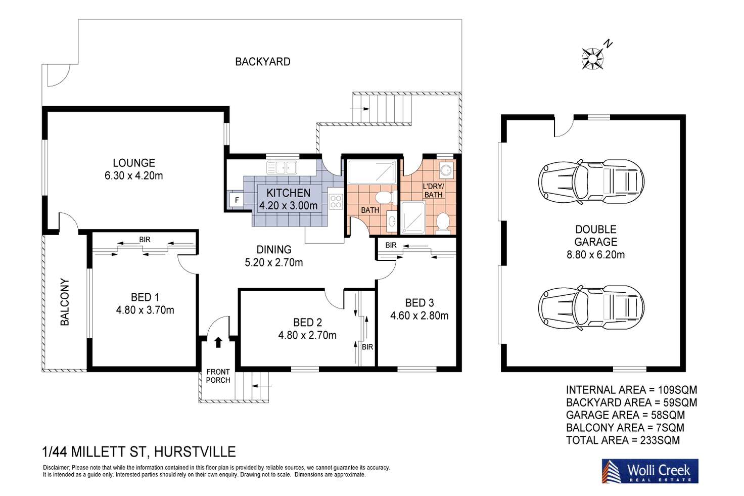 Floorplan of Homely villa listing, 1/44 Millett St, Hurstville NSW 2220