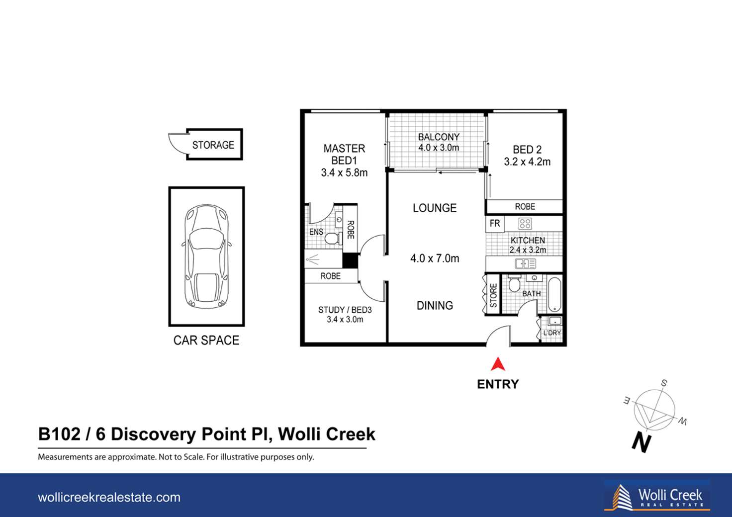 Floorplan of Homely apartment listing, 102/6 Discovery Point Pl, Wolli Creek NSW 2205