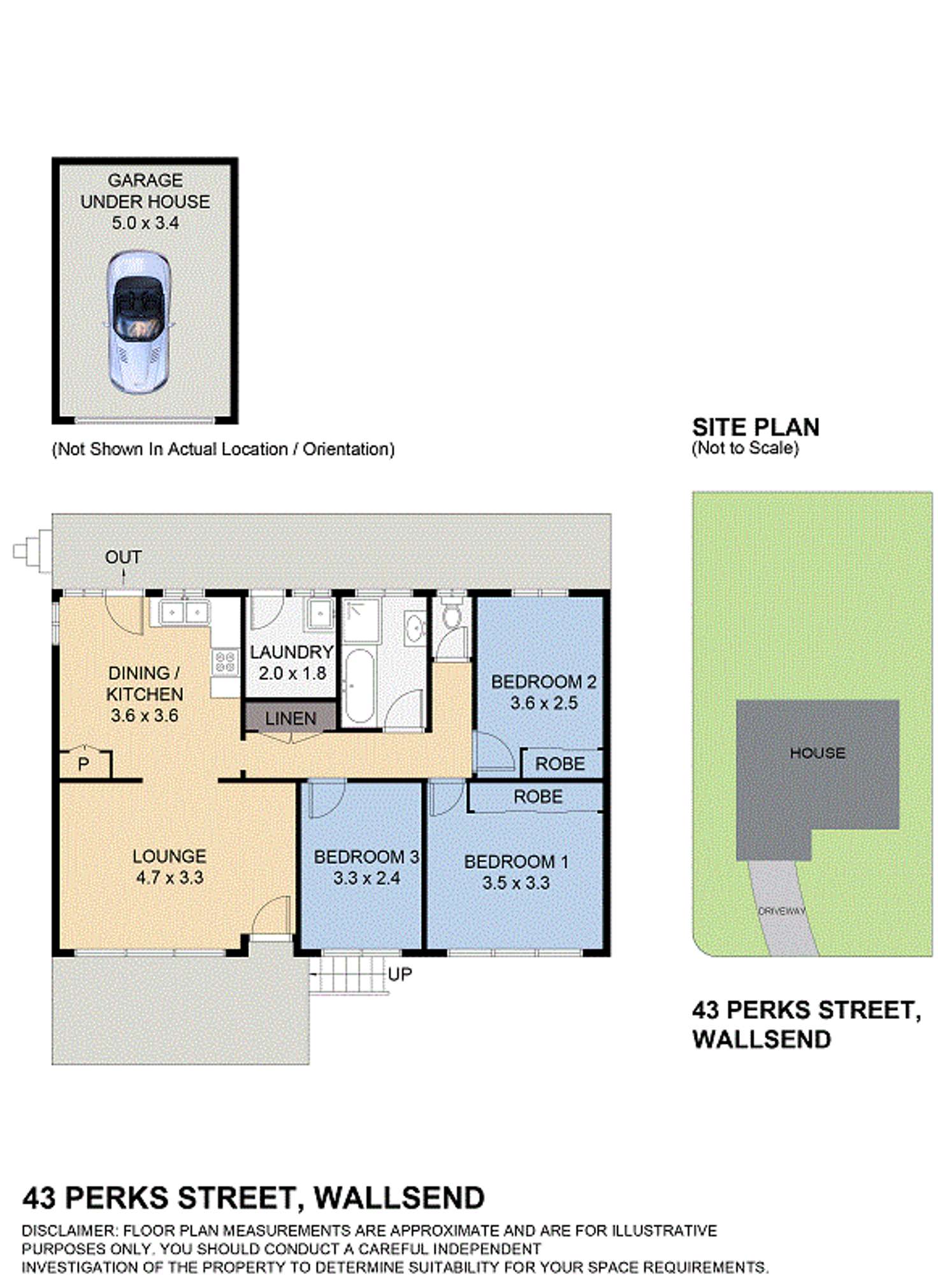 Floorplan of Homely house listing, 43 Perks St, Wallsend NSW 2287