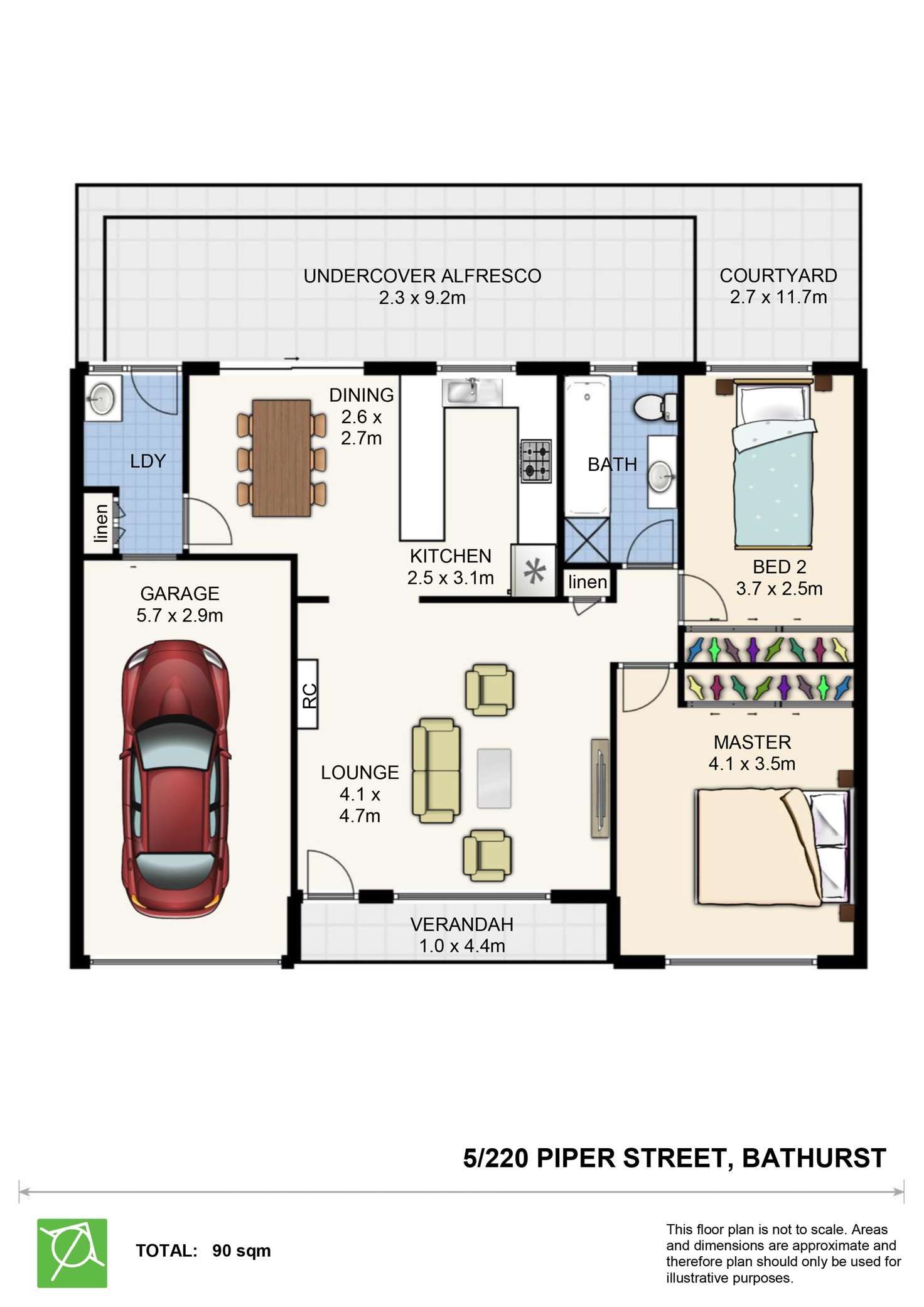 Floorplan of Homely unit listing, 5/220 Piper Street, Bathurst NSW 2795
