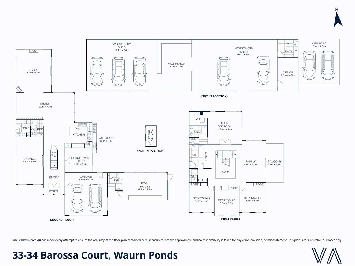 Floorplan of Homely house listing, 33-34 Barossa Court, Waurn Ponds VIC 3216