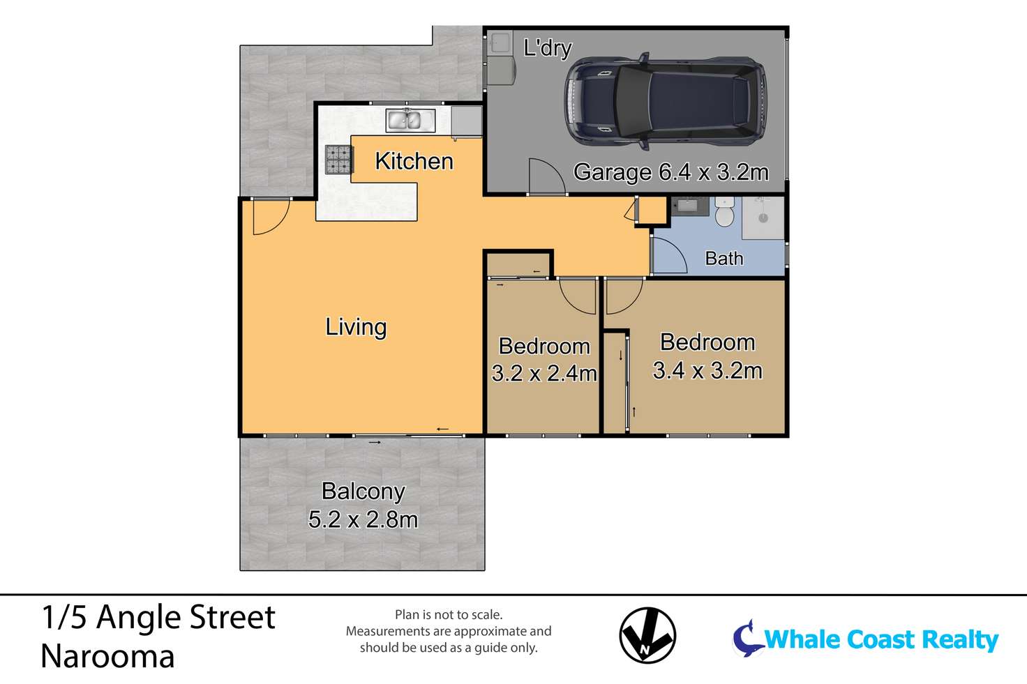 Floorplan of Homely unit listing, 1/5 Angle Street, Narooma NSW 2546