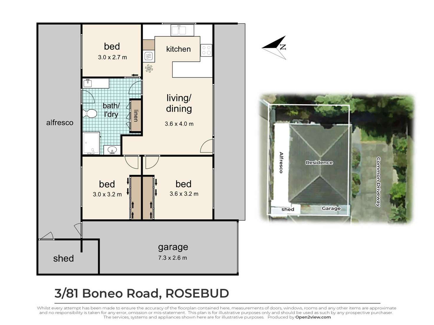 Floorplan of Homely unit listing, 3/81 Boneo Road, Rosebud VIC 3939