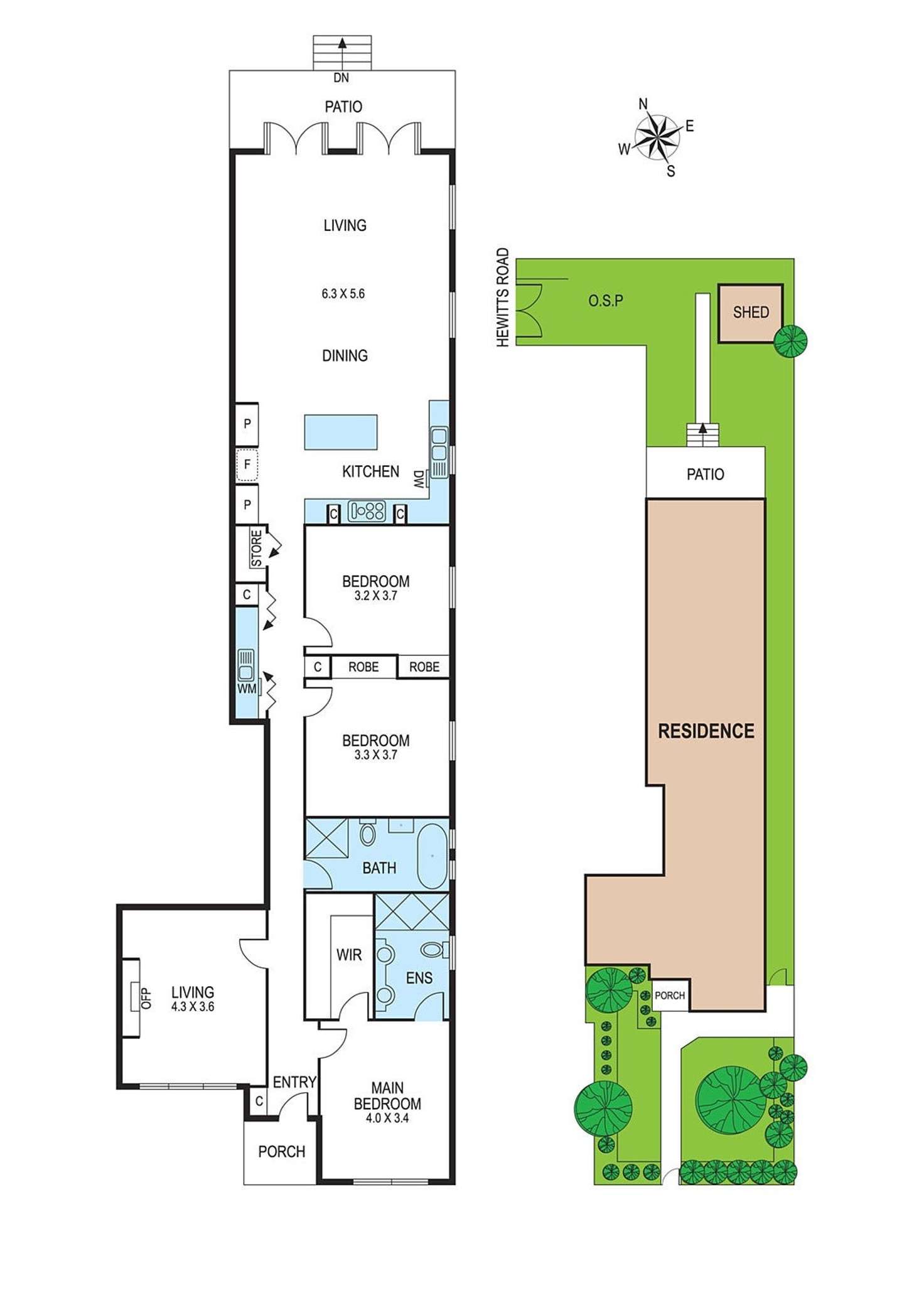 Floorplan of Homely semiDetached listing, 366 Neerim Road, Carnegie VIC 3163
