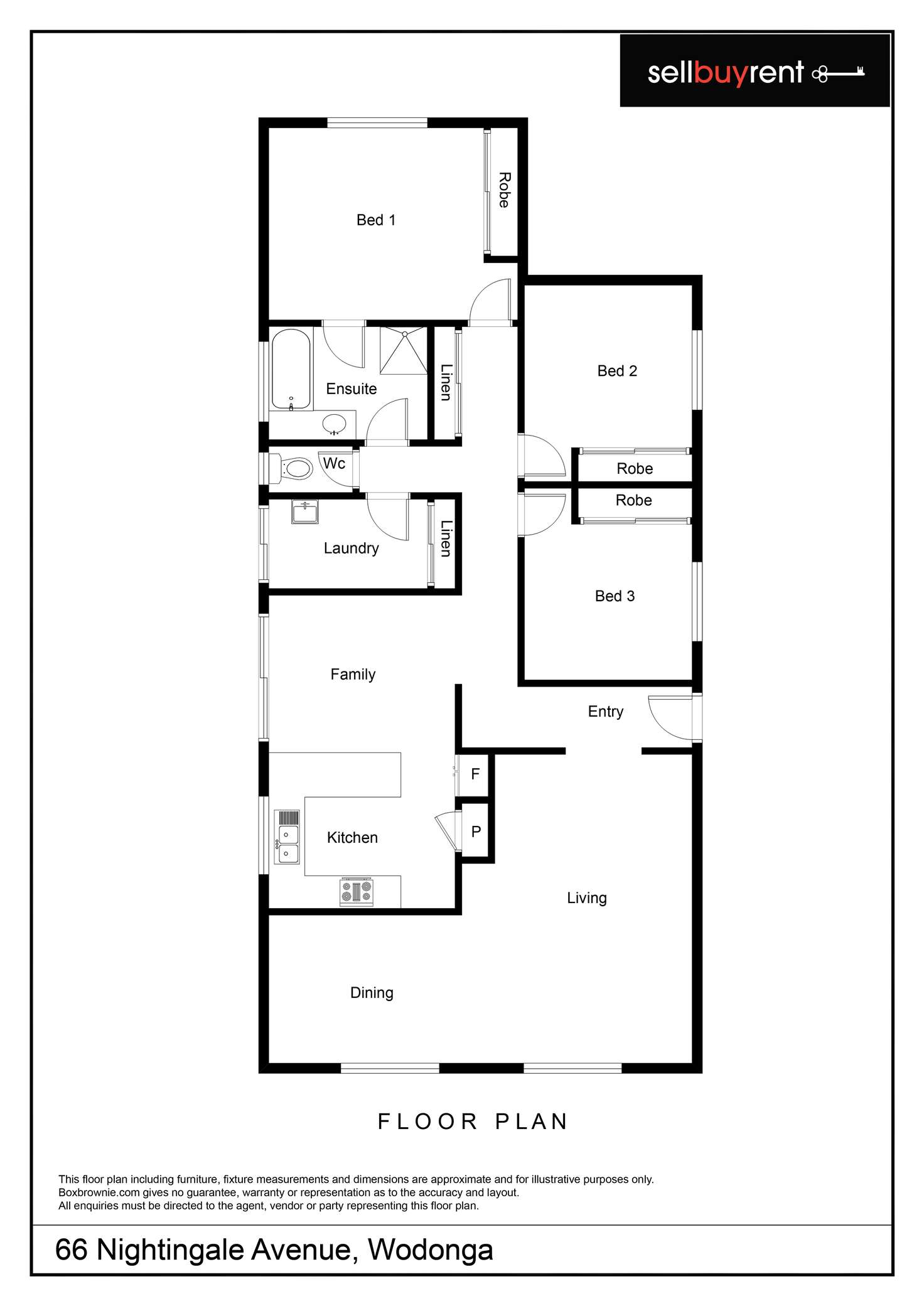 Floorplan of Homely house listing, 66 NIGHTINGALE AVENUE, Wodonga VIC 3690