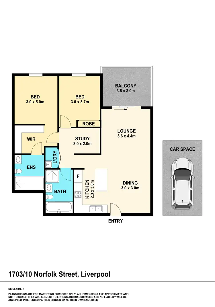 Floorplan of Homely unit listing, 1703/10 Norfolk Street, Liverpool NSW 2170