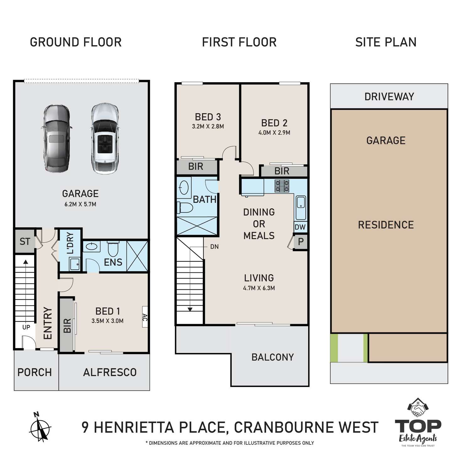 Floorplan of Homely townhouse listing, 9 Henrietta Place, Cranbourne West VIC 3977