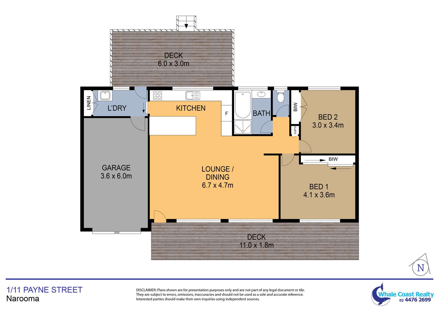 Floorplan of Homely villa listing, 1/11 Payne Street, Narooma NSW 2546